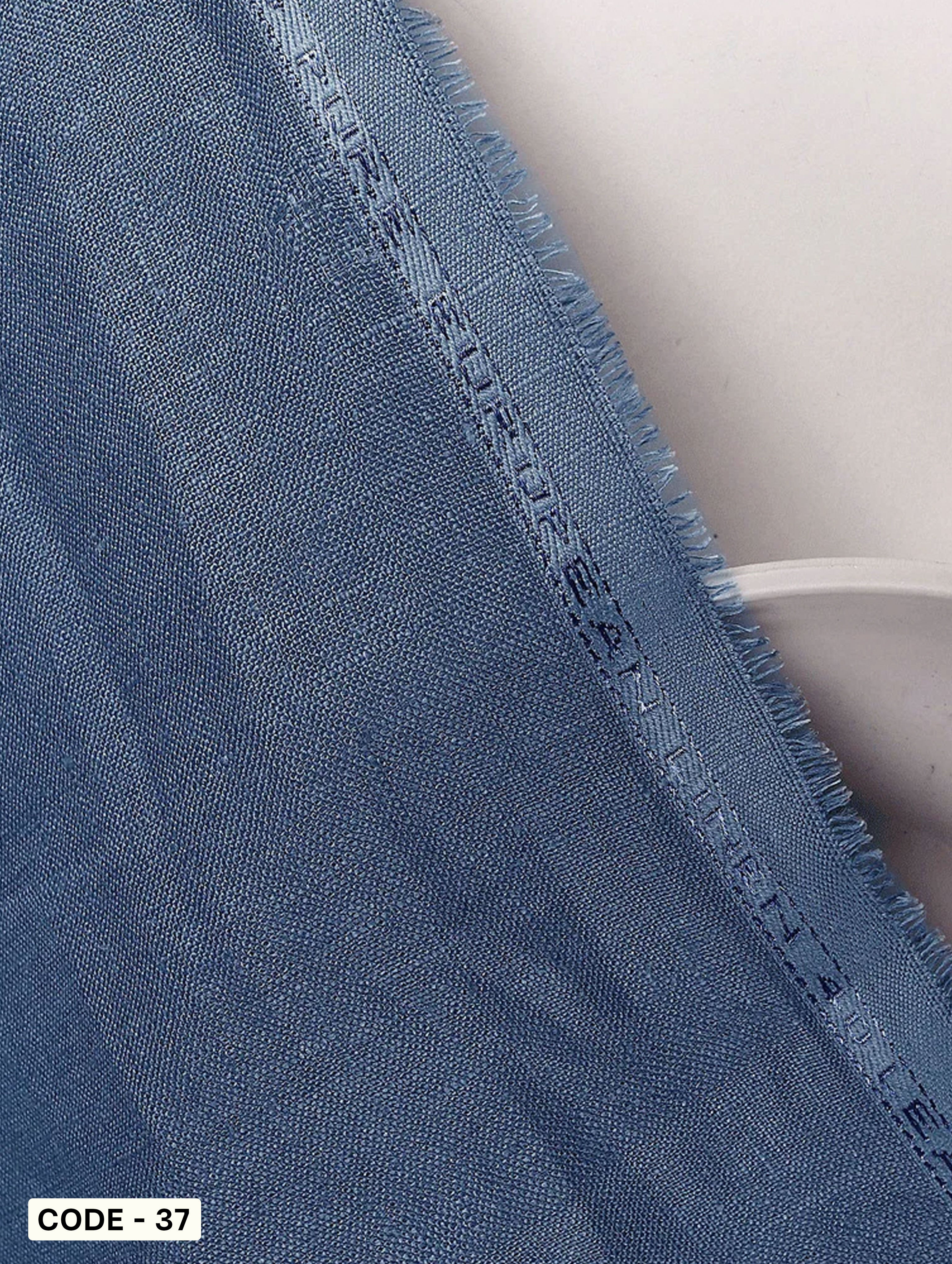 Blue Dyed 40 Lea Pure Linen Mill Dyed Fabric 58"