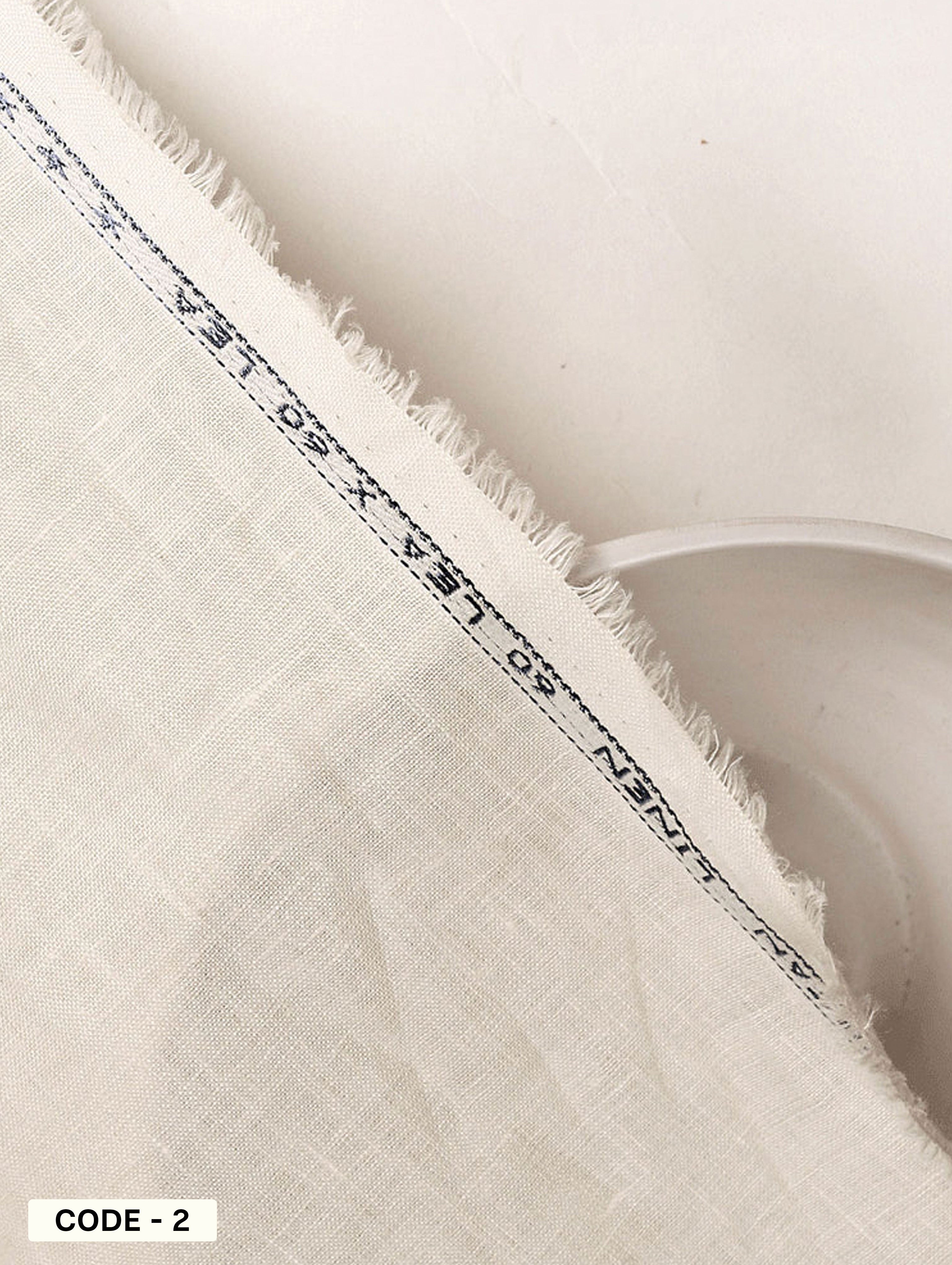 Off-White Dyed 60 Lea Pure Linen Mill Dyed Fabric 58"