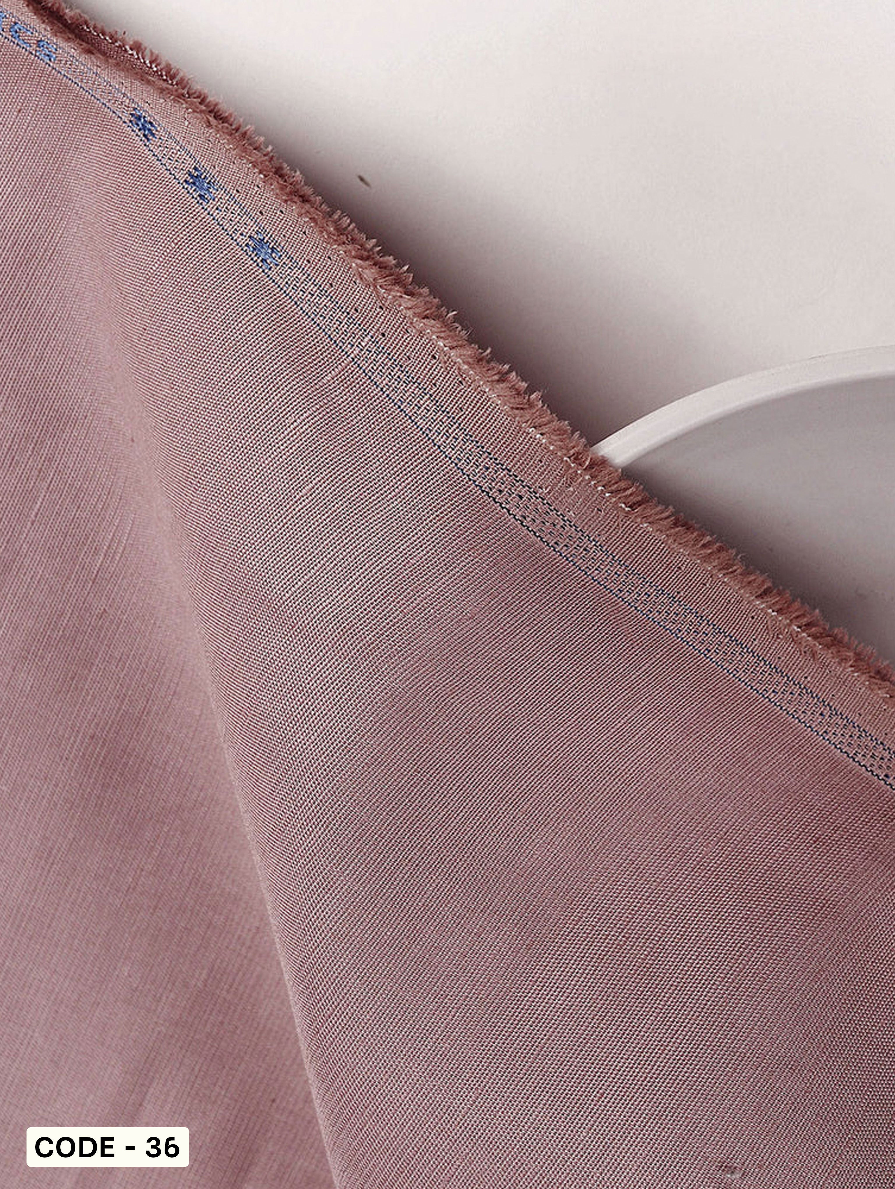 Mauve Dyed Cotton Linen Mill Dyed Fabric 58"