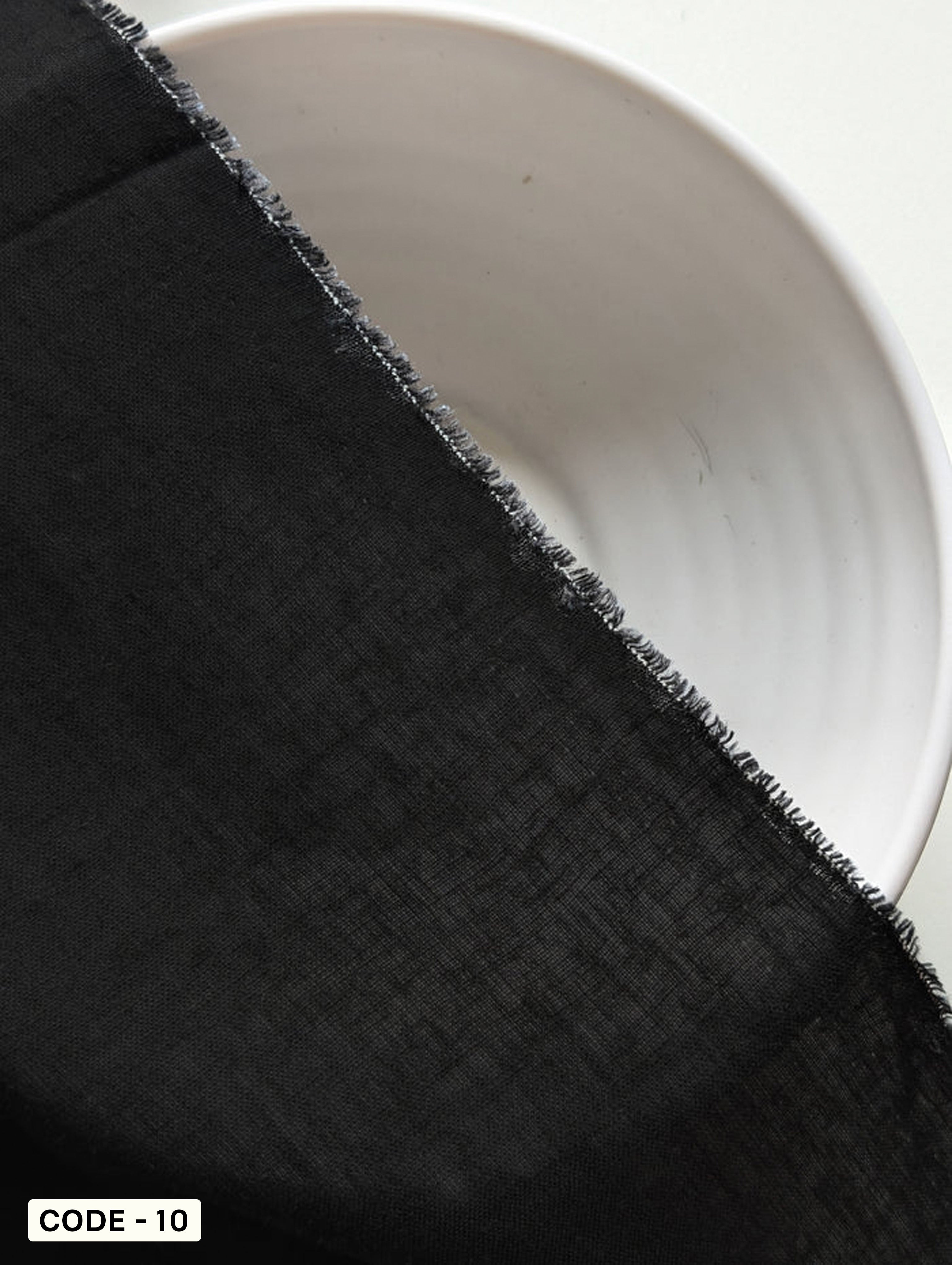 Black LENZING™ Modal Linen Plain Mill Dyed Fabric 58"