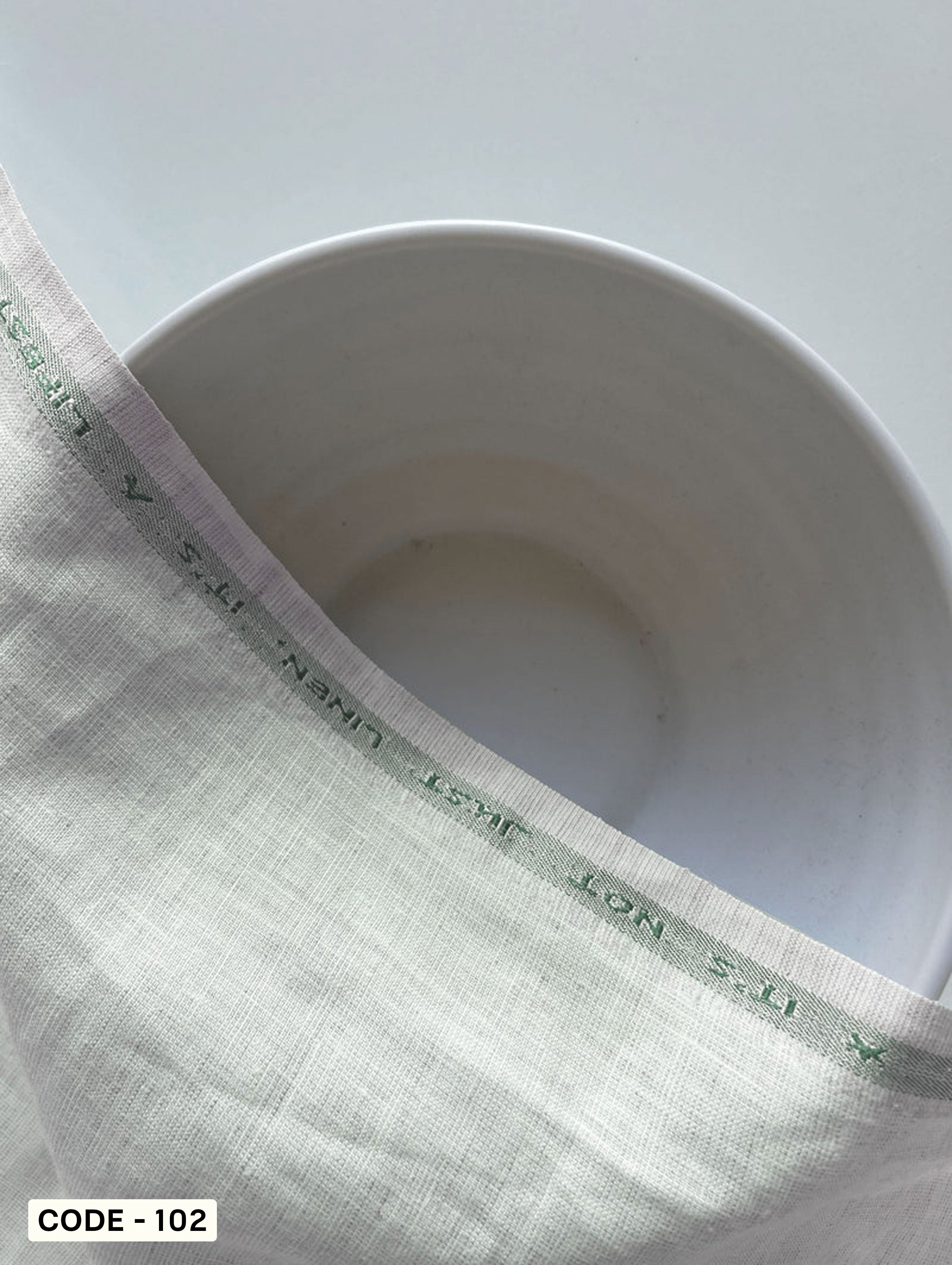 Off-White 40 Lea Linen Yarn Dyed Fabric 58"