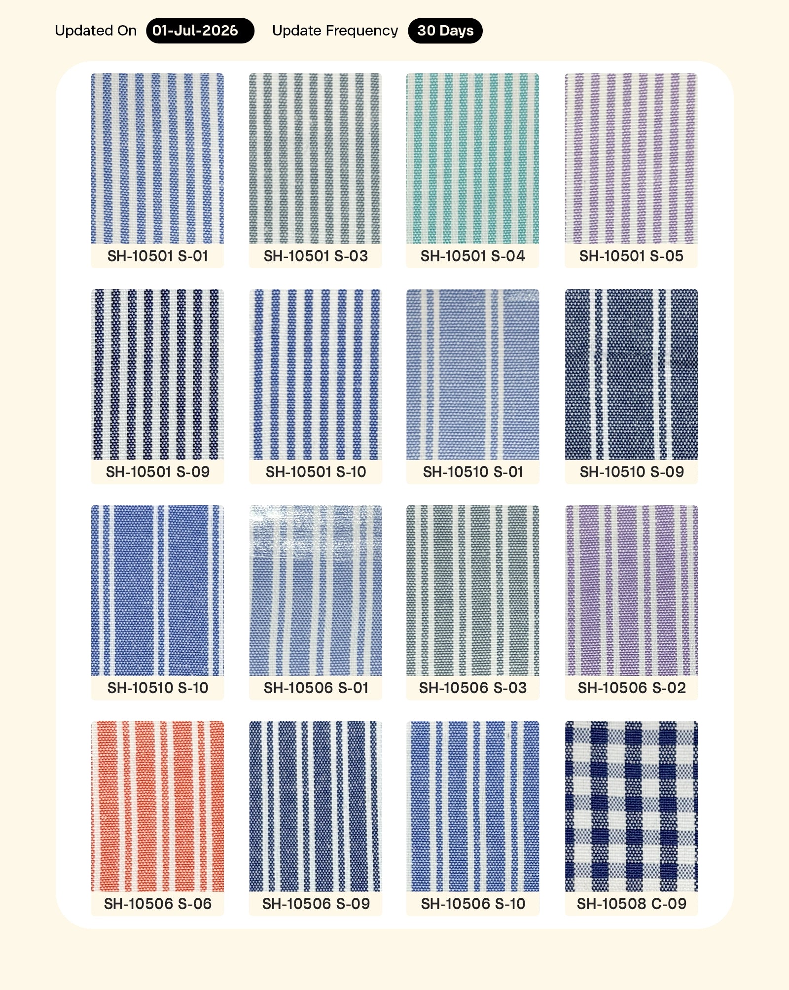Poly Cotton Stripe Yarn Dyed Fabric 56"