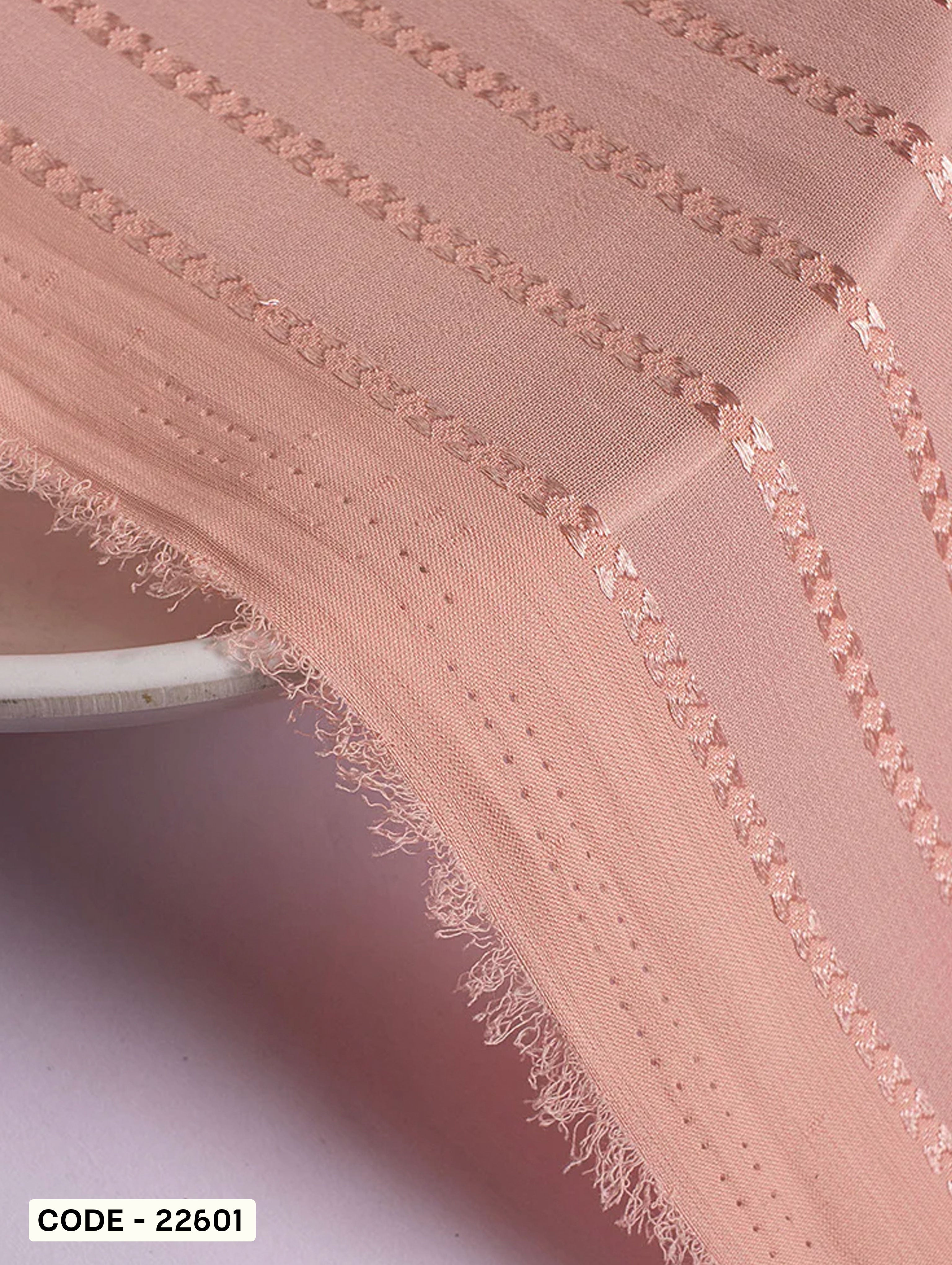 Pink Poly Dobby Georgette Mill Dyed Fabric 46" - 9 kg