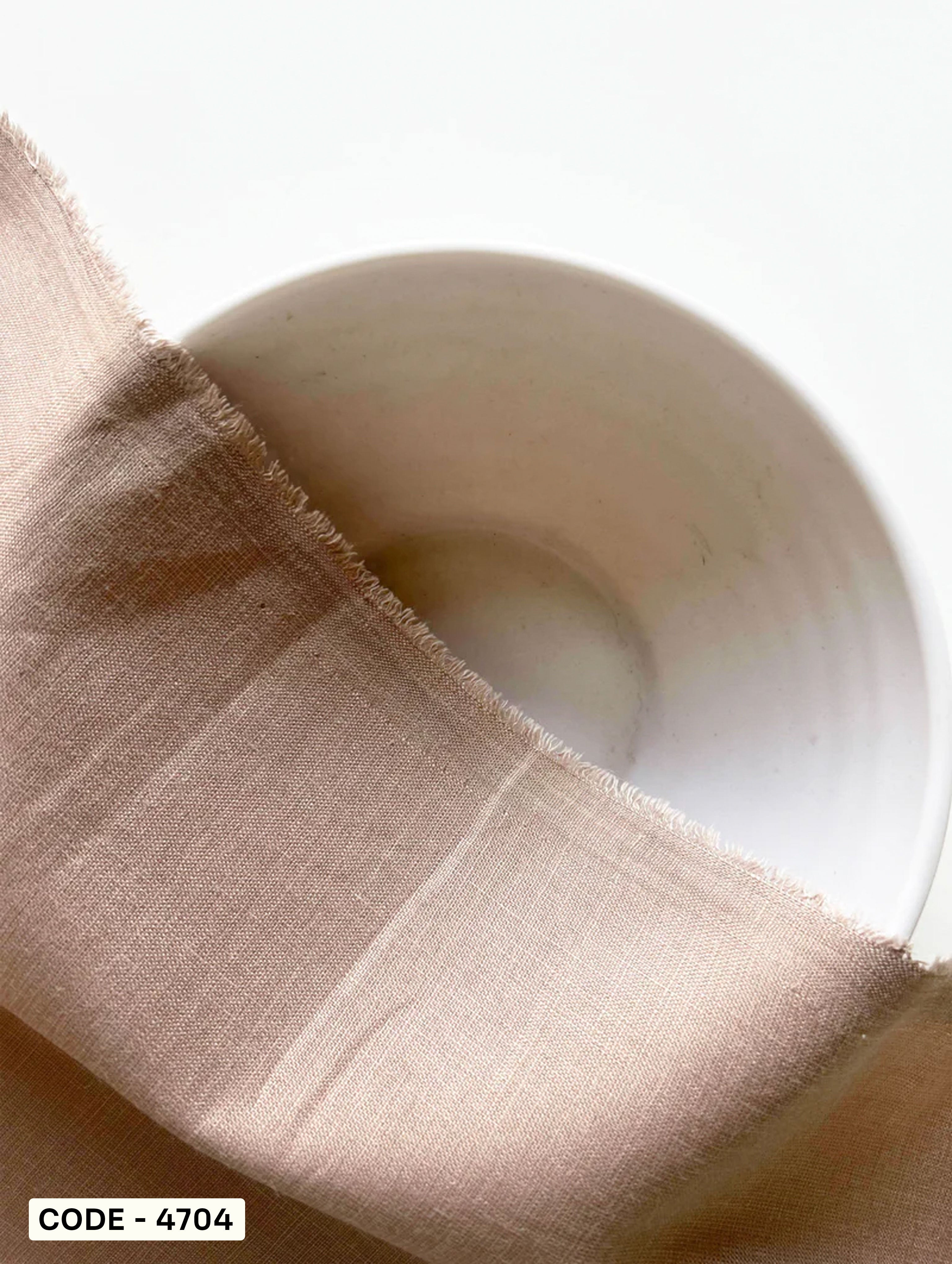 Beige Poly Linen Mill Dyed Fabric 58"