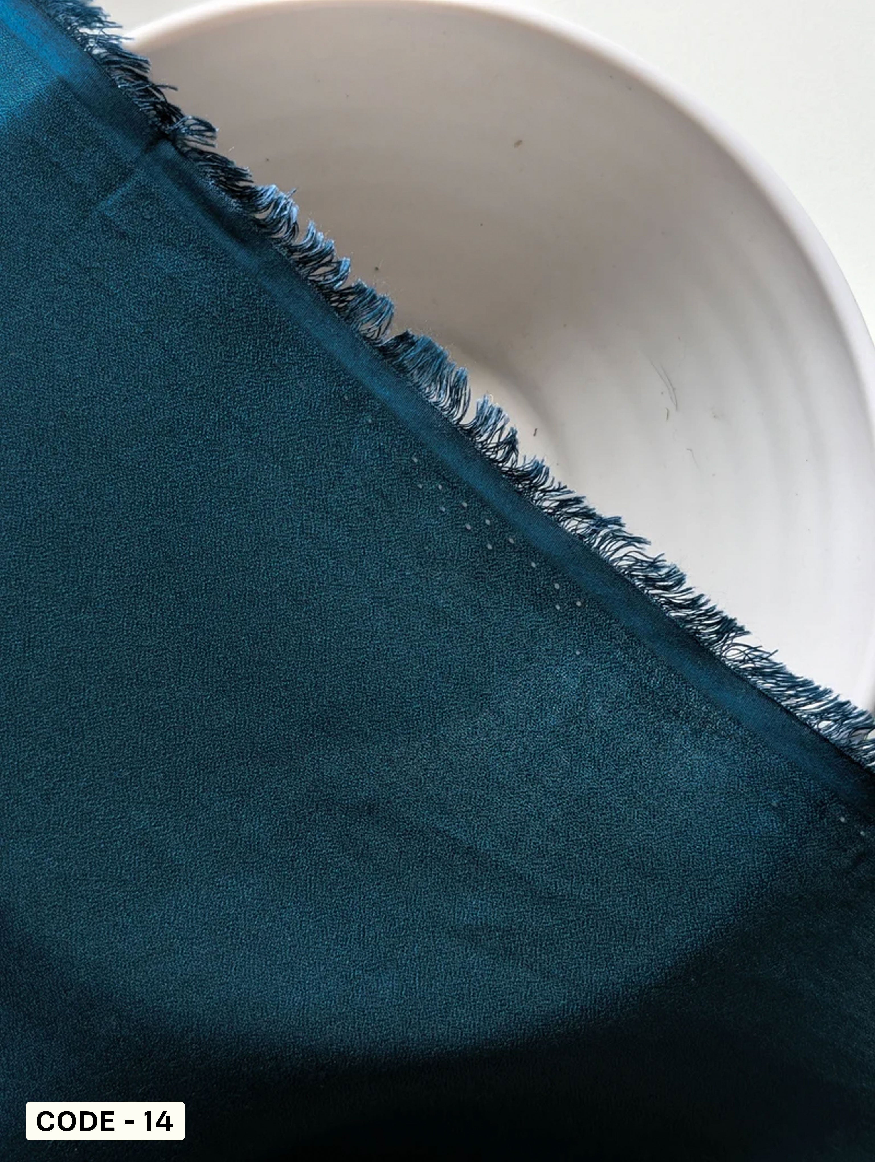 Teal LENZING™ TENCEL™ Moss Crepe Mill Dyed Fabric 60"