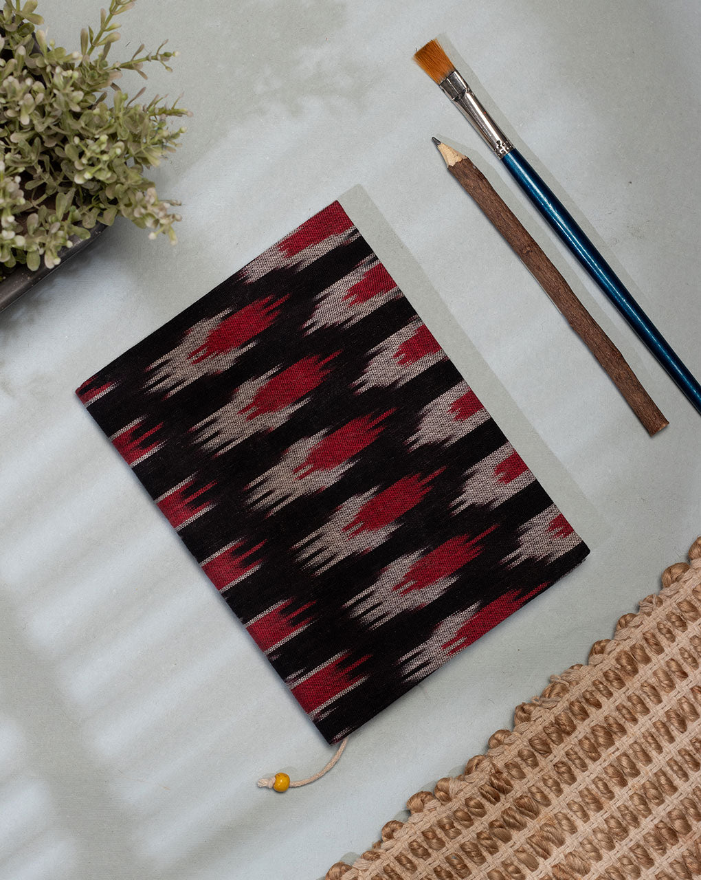 Handmade Ikat Woven Cotton Fabric Cover Diary
