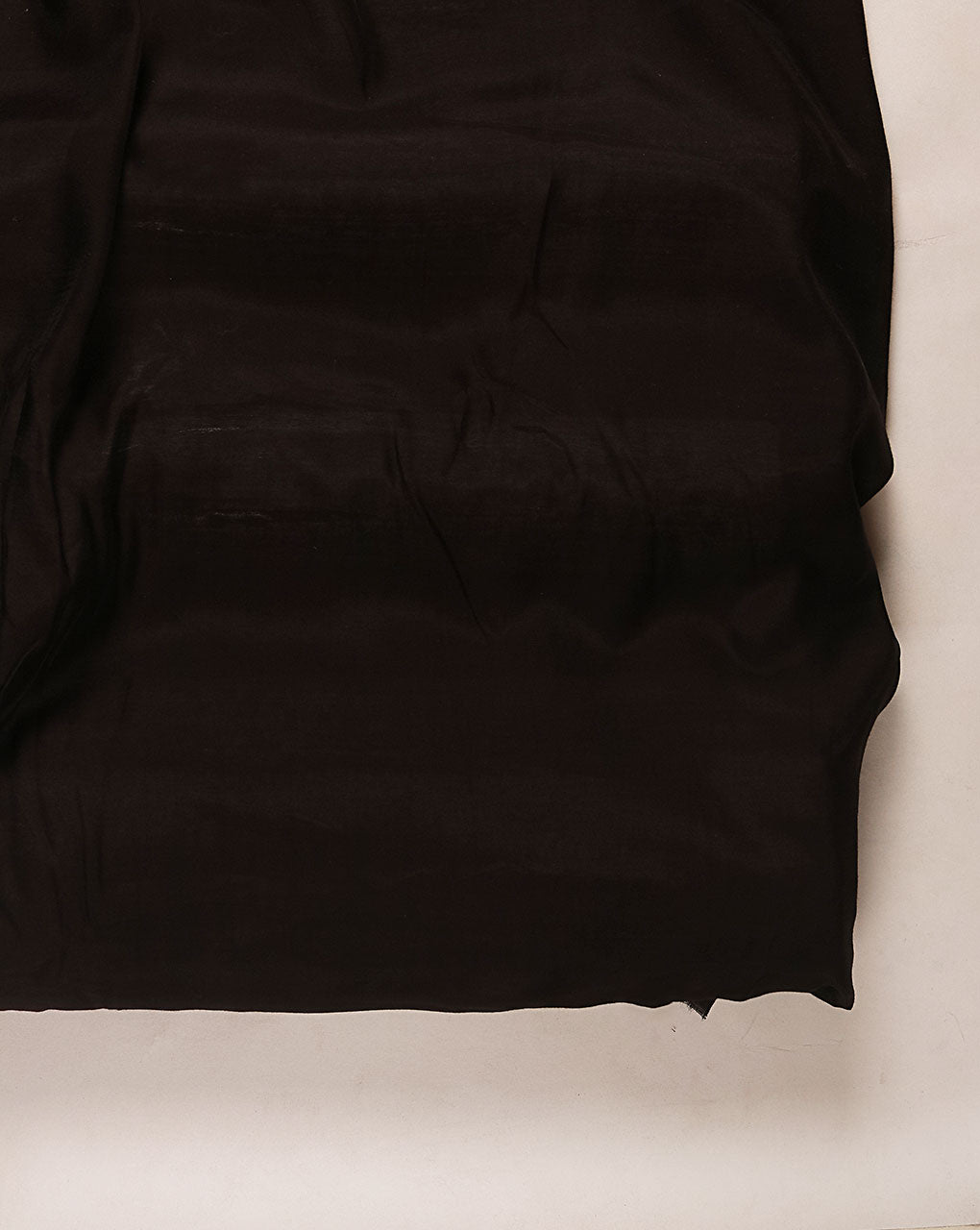 Black Plain Poly Viscose Chanderi Fabric