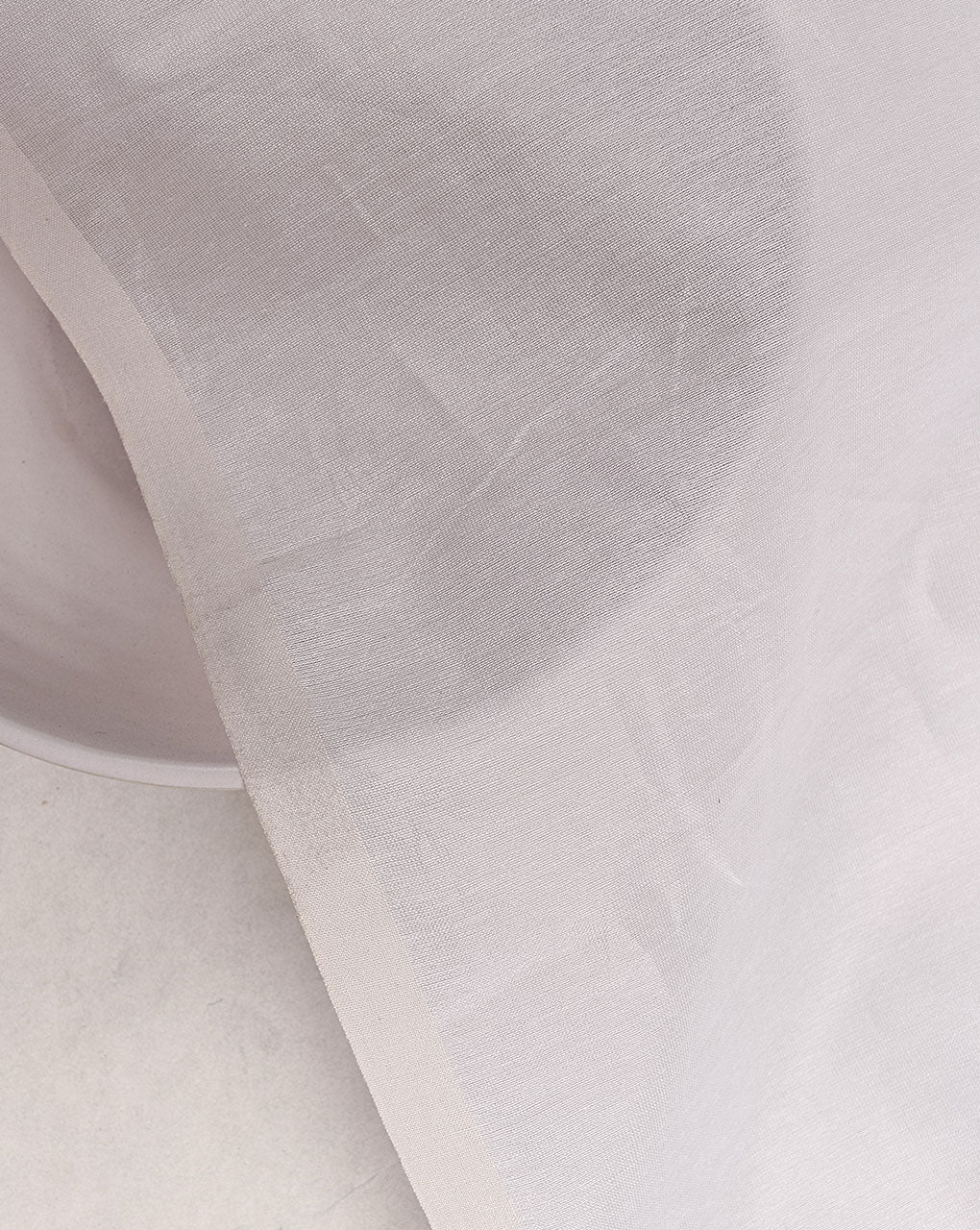 White Plain Mercerized Cotton Chanderi Fabric