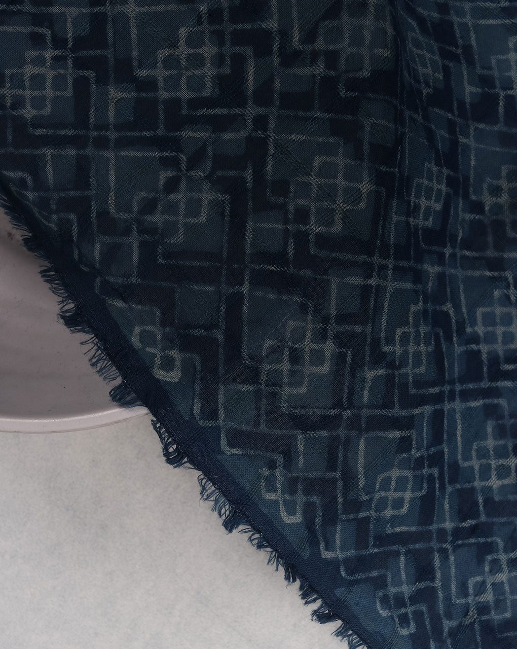 Indigo Akola Hand Block Cotton Fabric ( Width 60 Inch )