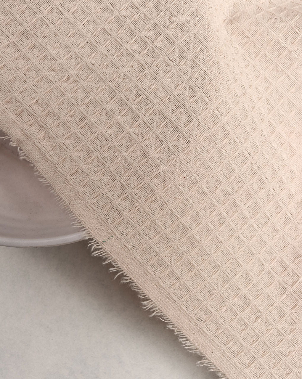 Greige Big Honeycomb Cotton Waffle Fabric