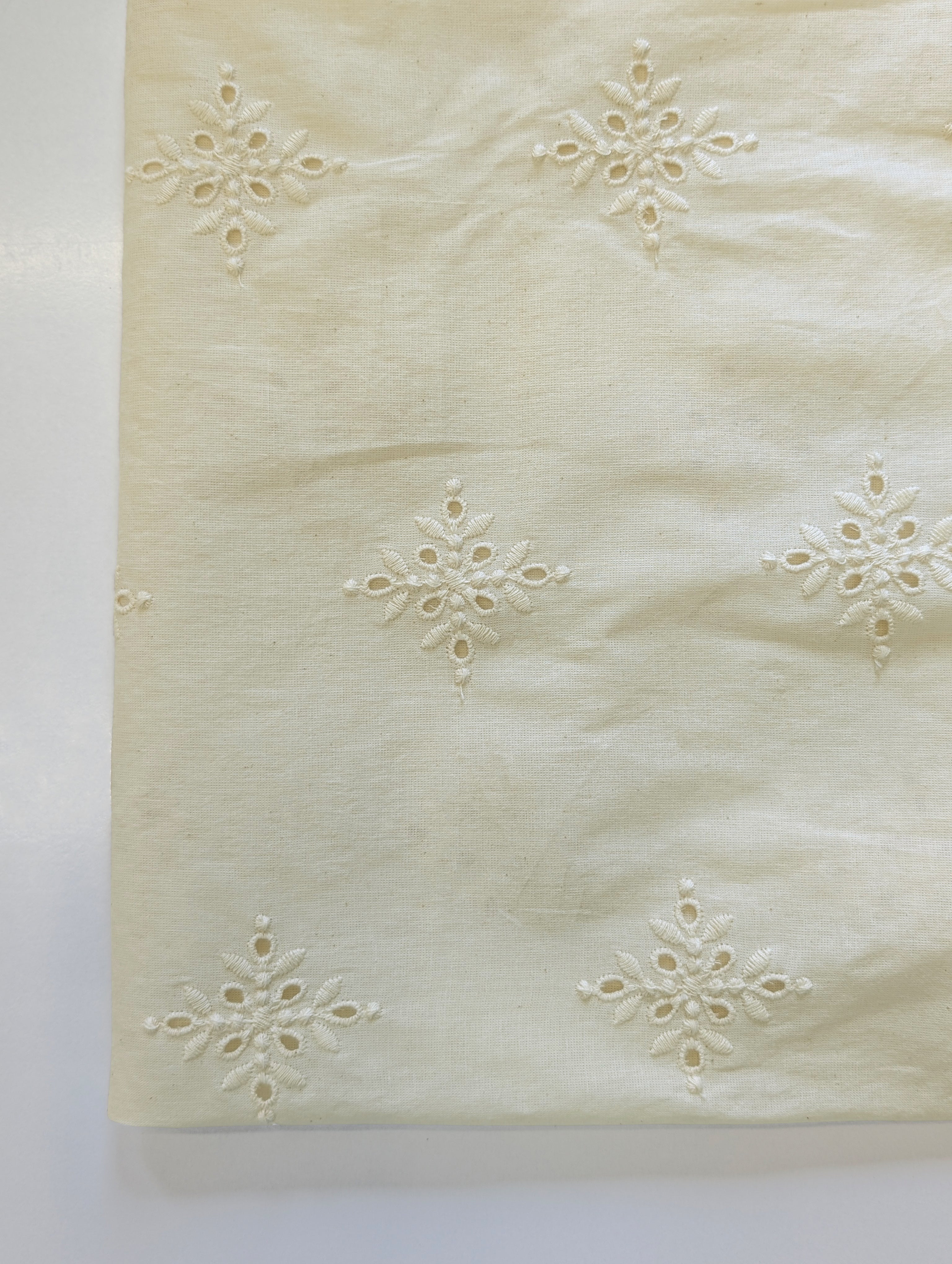 Schiffli Embroidery Cotton Fabric 46" (Greige)