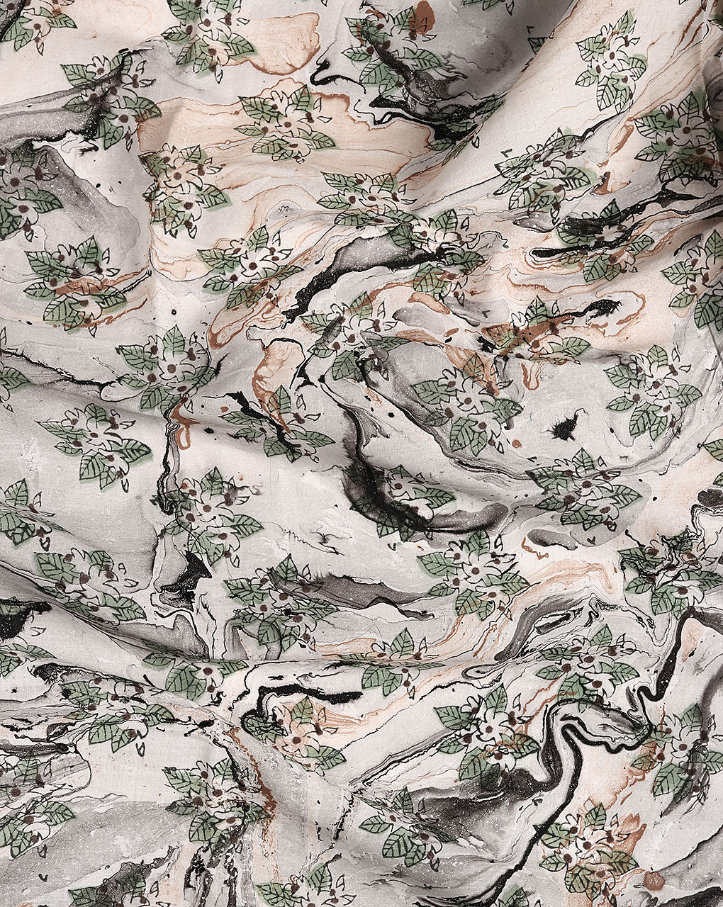 Marble Print Voile Cotton Fabric