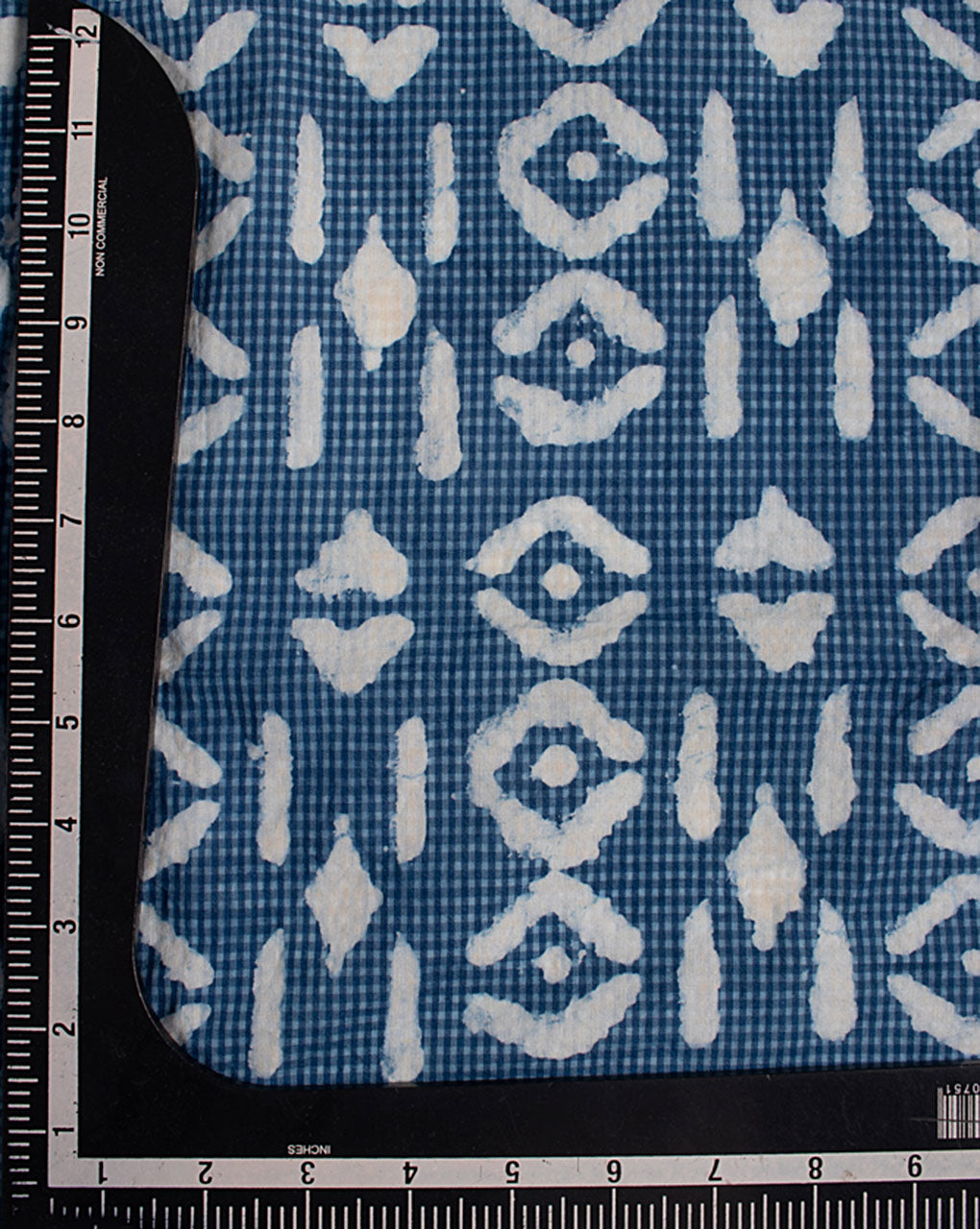 Indigo Hand Block Textured Cotton Fabric