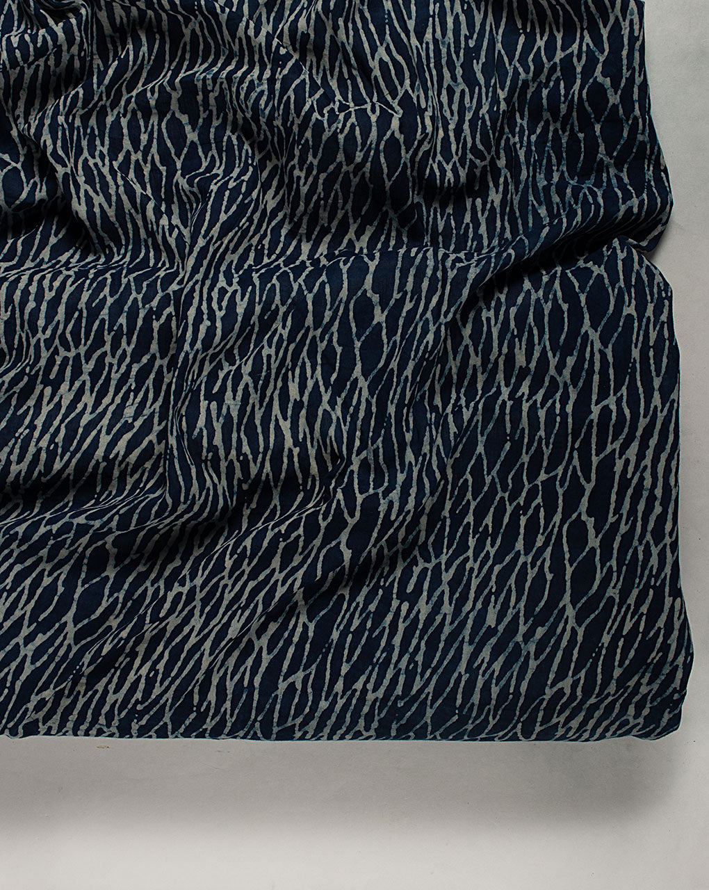 Indigo Hand Block Voile Cotton Fabric