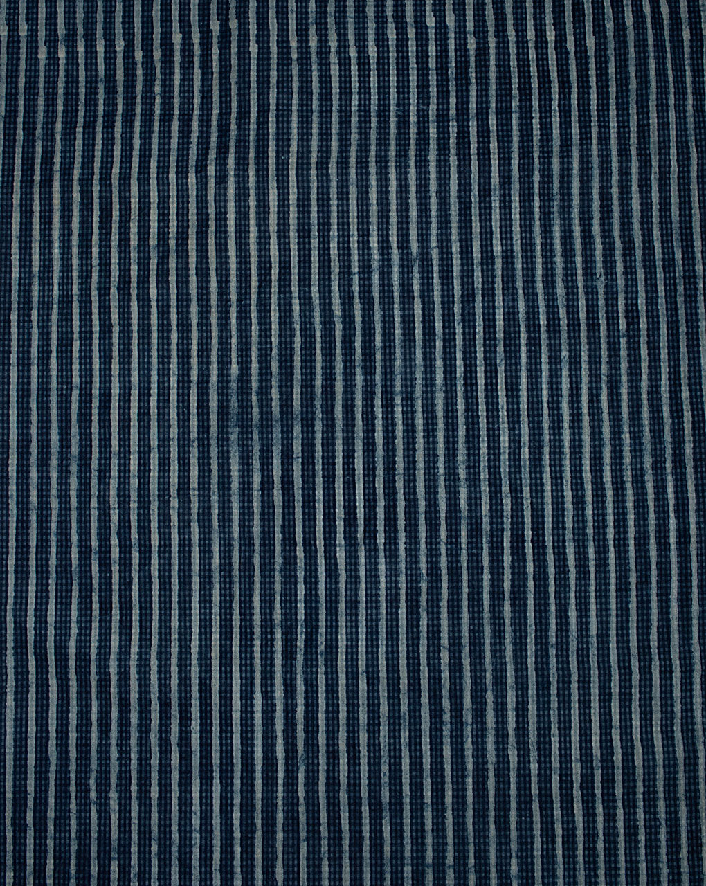 Como Cotton Embroidered Thick Stripe 22x15 Deep Indigo Blue
