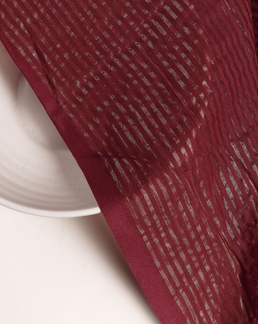 Maroon Stripes Lurax Cotton Fabric