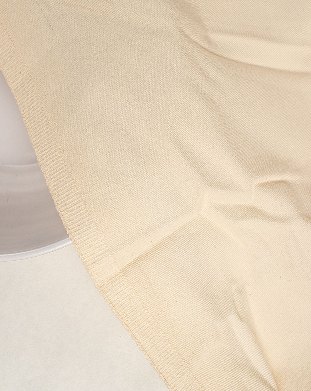 Off-White Plain Twill Cotton Fabric