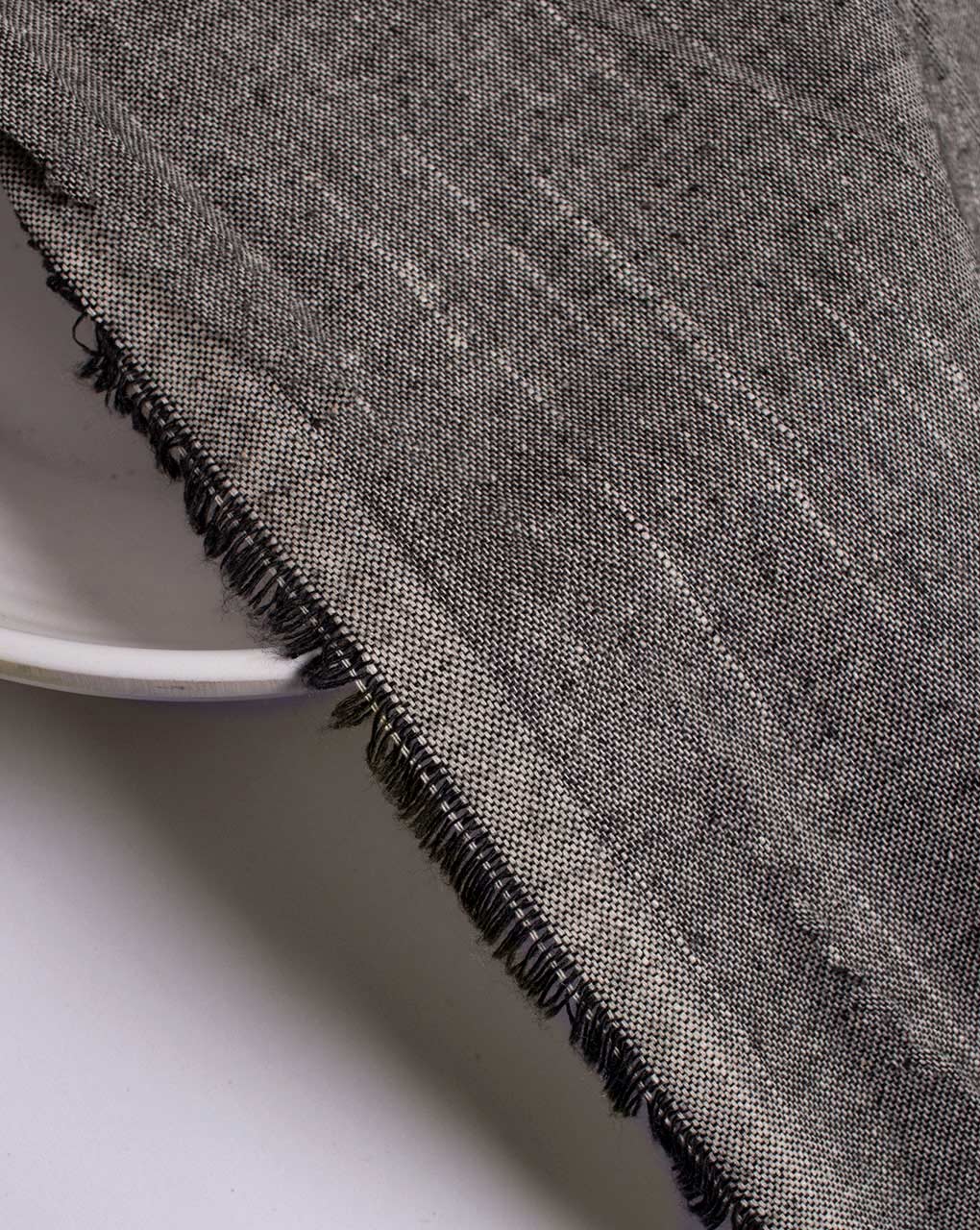 Grey Plain Chambray Slub Cotton Fabric 60"