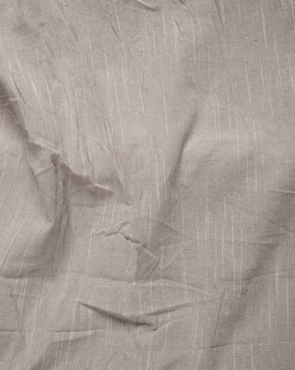 Beige Plain Chambray Slub Cotton Fabric 60"