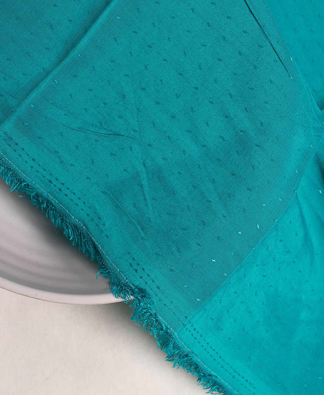 Teal Plain Dobby Rayon Fabric
