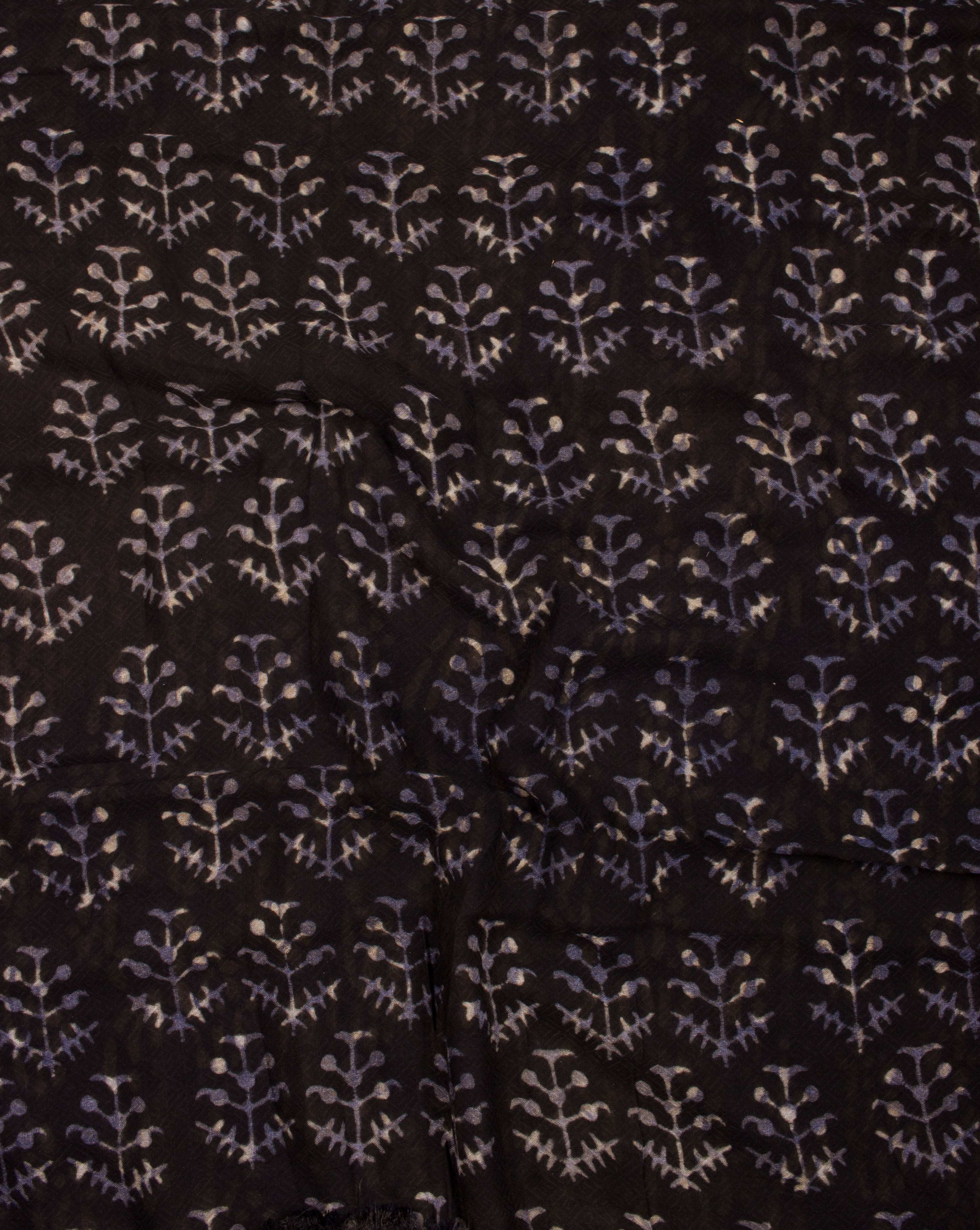 ( Pre Cut 1.75 MTR ) Boota Dobby Hand Block Viscose Rayon Fabric