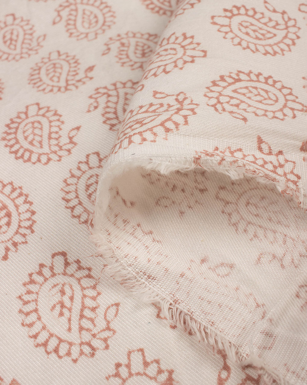 ( Pre Cut 2 MTR ) Paisley Hand Block Twill Weave Rayon Fabric