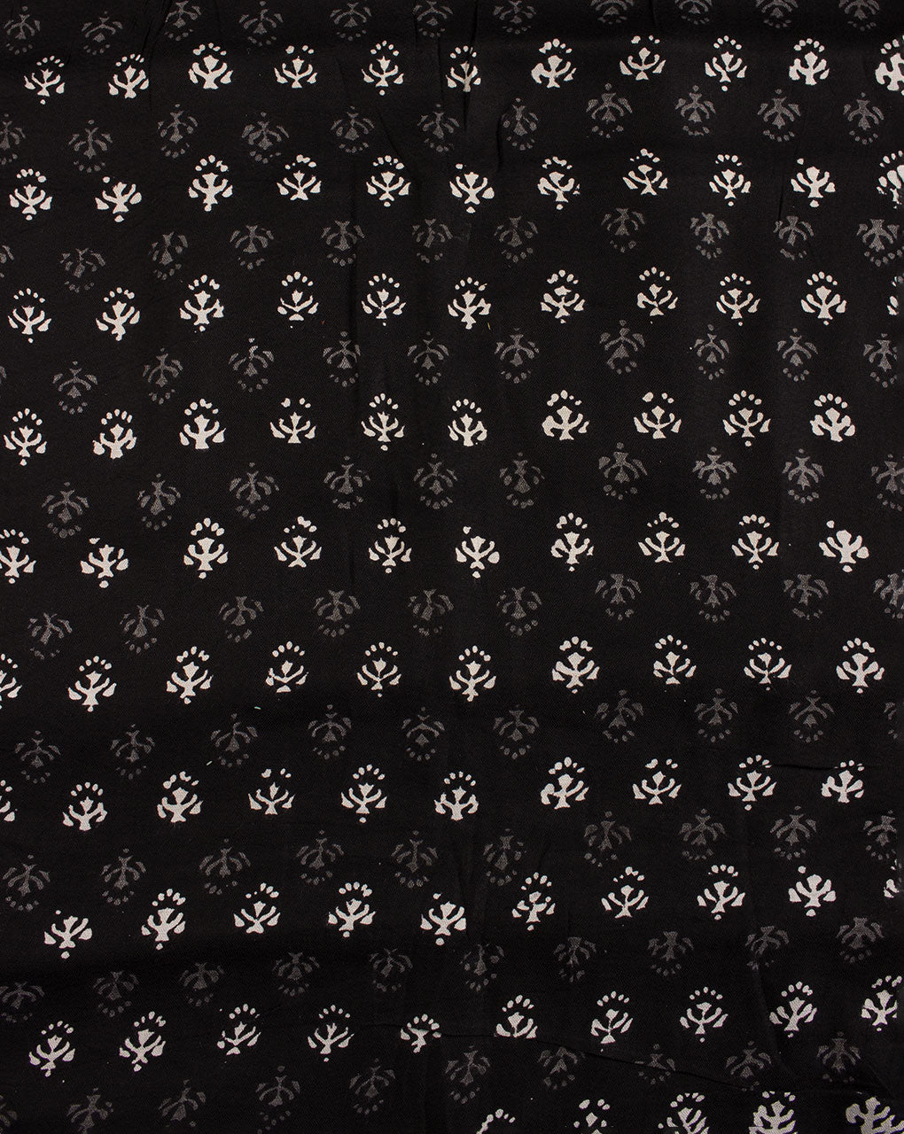 ( Pre Cut 1.25 MTR ) Monochrome Hand Block Rayon Dobby Fabric