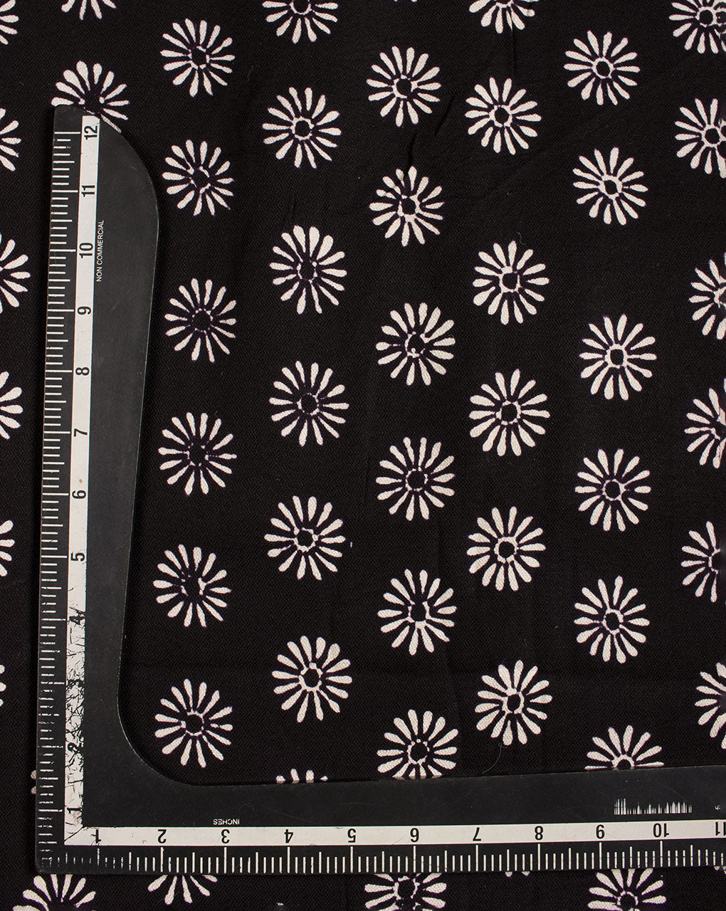 ( Pre Cut 1.5 MTR ) Monochrome Hand Block Rayon Dobby Fabric