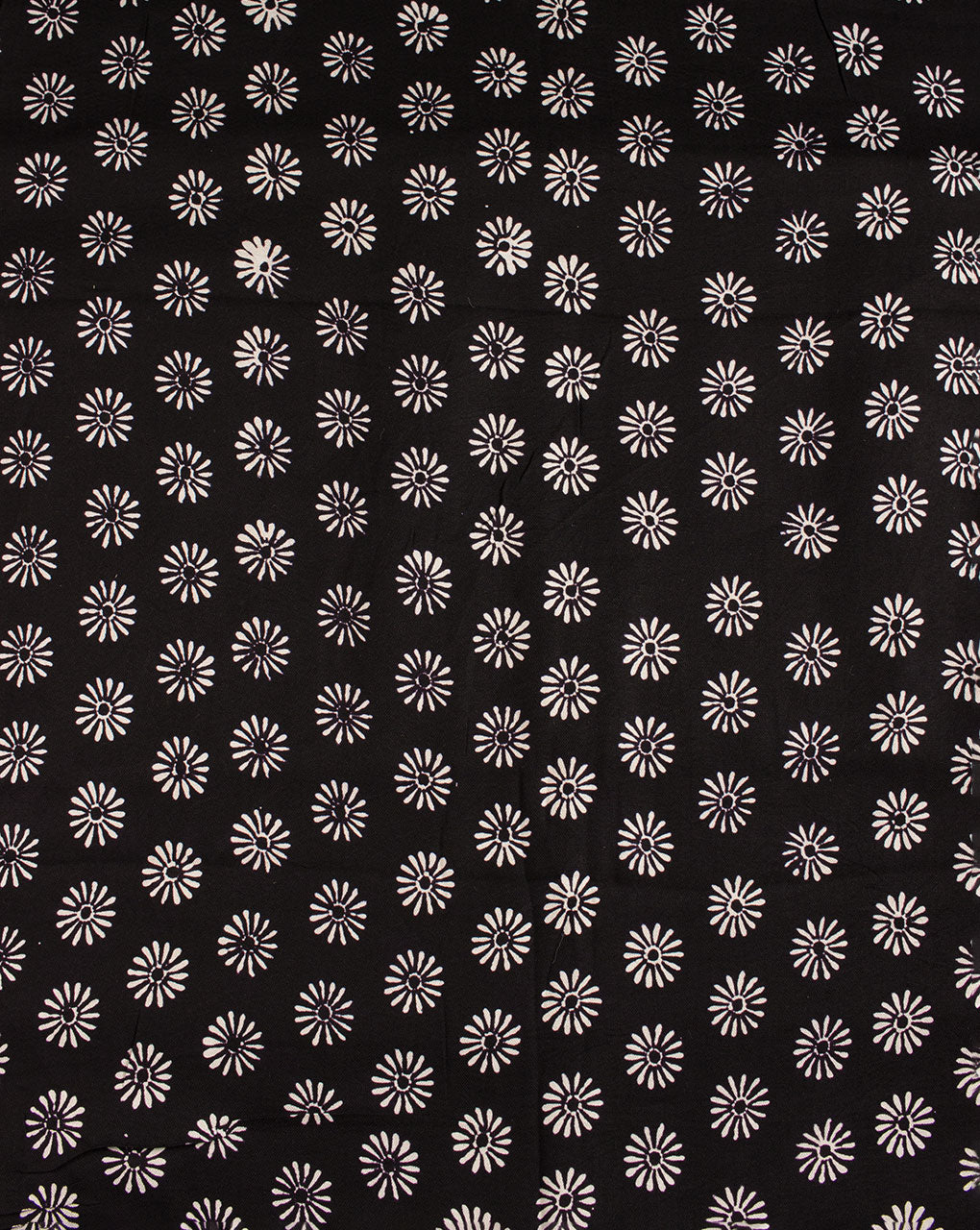 ( Pre Cut 1.5 MTR ) Monochrome Hand Block Rayon Dobby Fabric