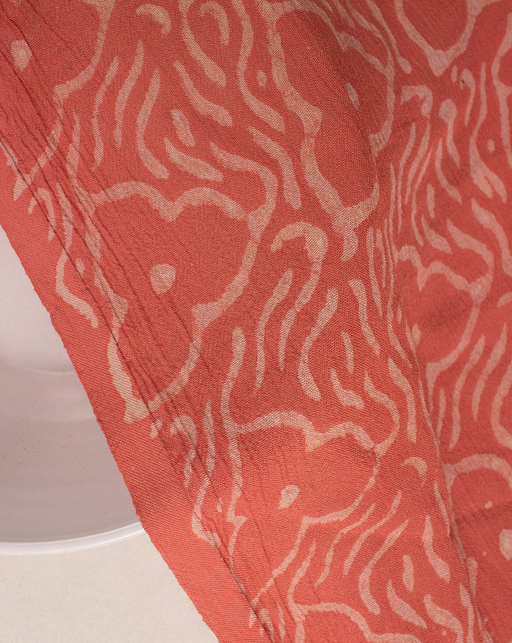 ( Pre Cut 1.25 MTR ) Hand Block Rayon Crepe Fabric