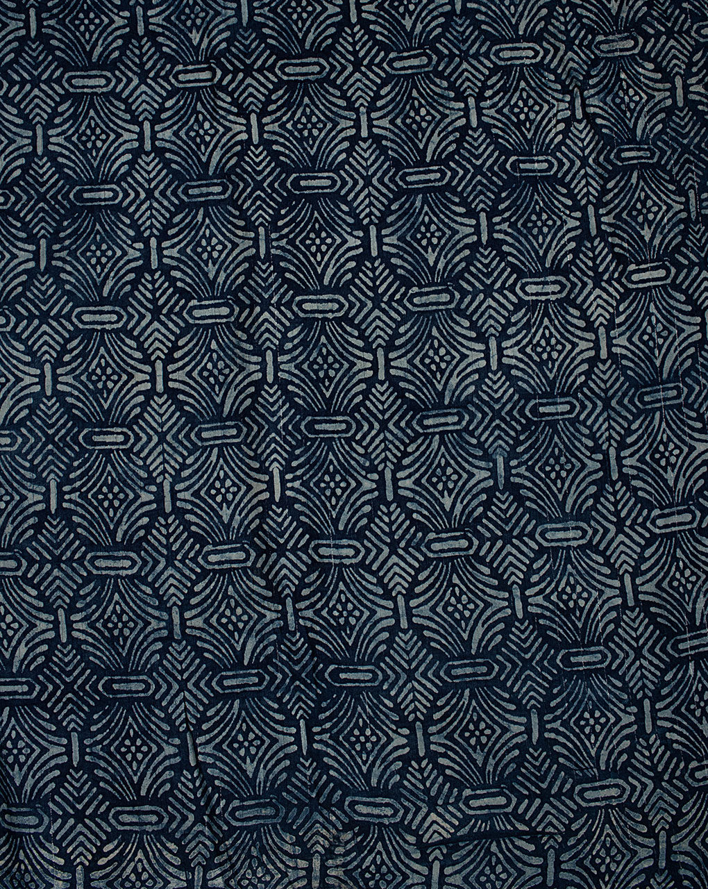 Indigo Hand Block Lurex Rayon Fabric