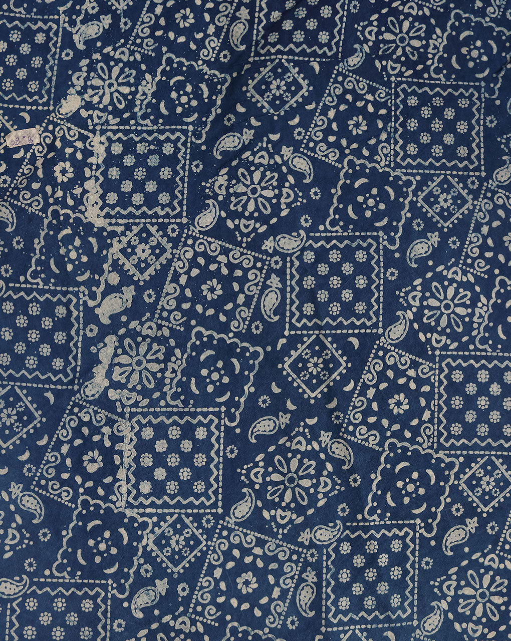Indigo Hand Block Rayon Fabric ( Width 42 Inch )