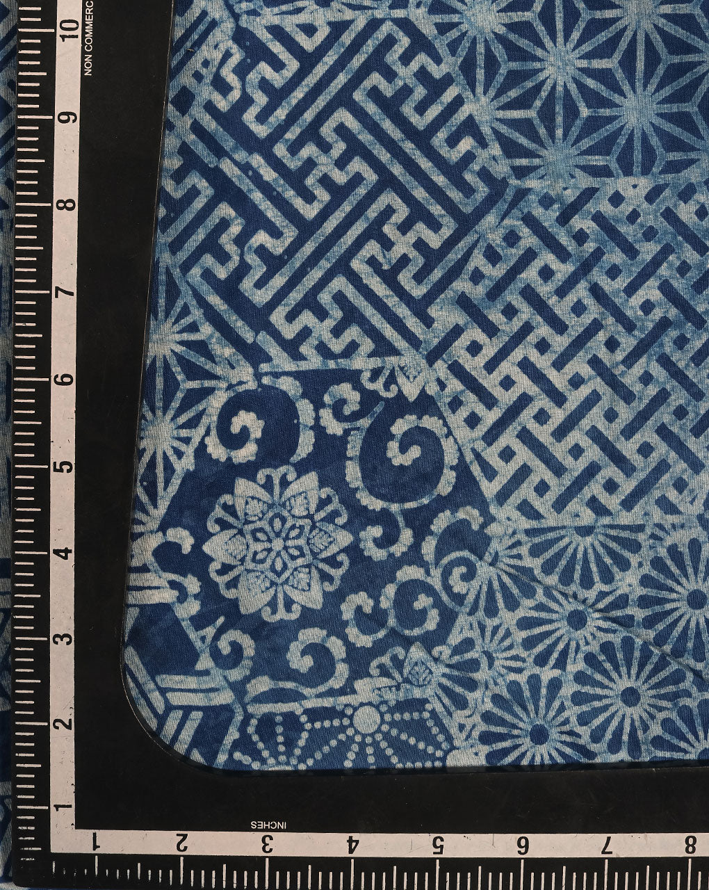 Indigo Hand Block Rayon Fabric ( Width 40 Inch )
