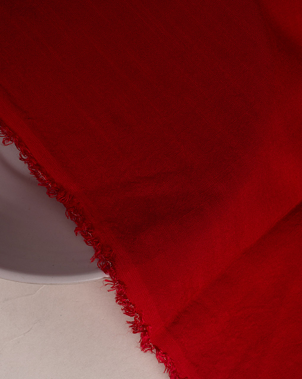 Red Plain Slub Rayon Fabric