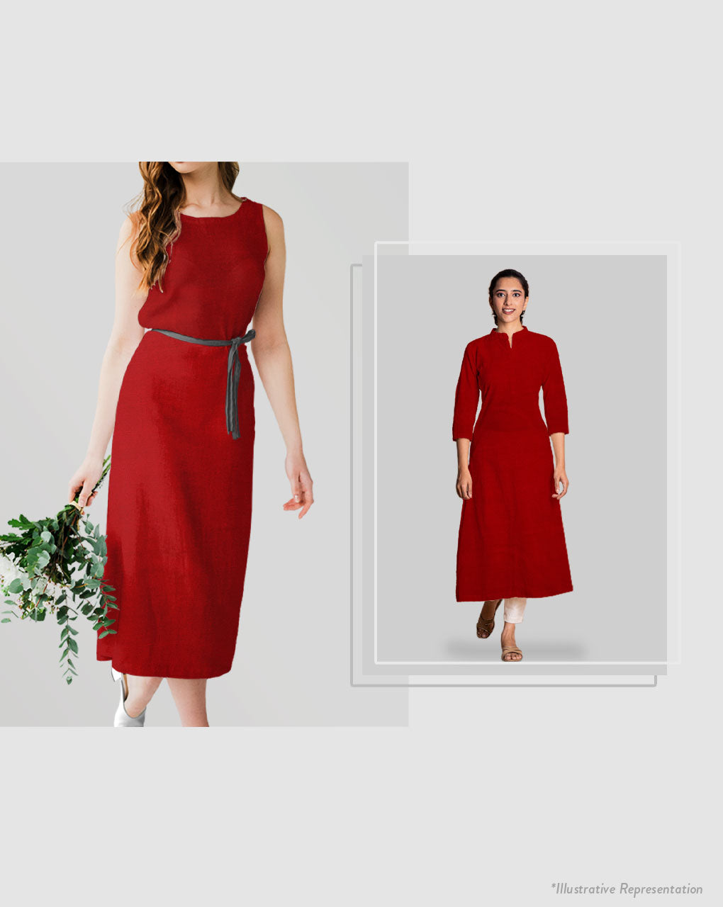 Red Plain Slub Rayon Fabric