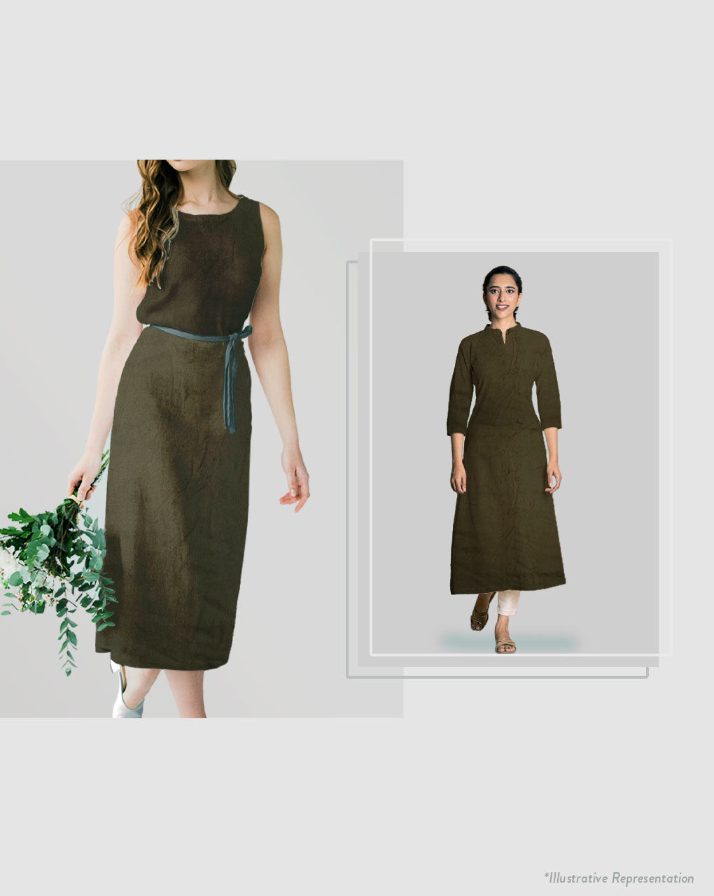 Olive Green Plain Birla Rayon Fabric ( Width 40 Inch )