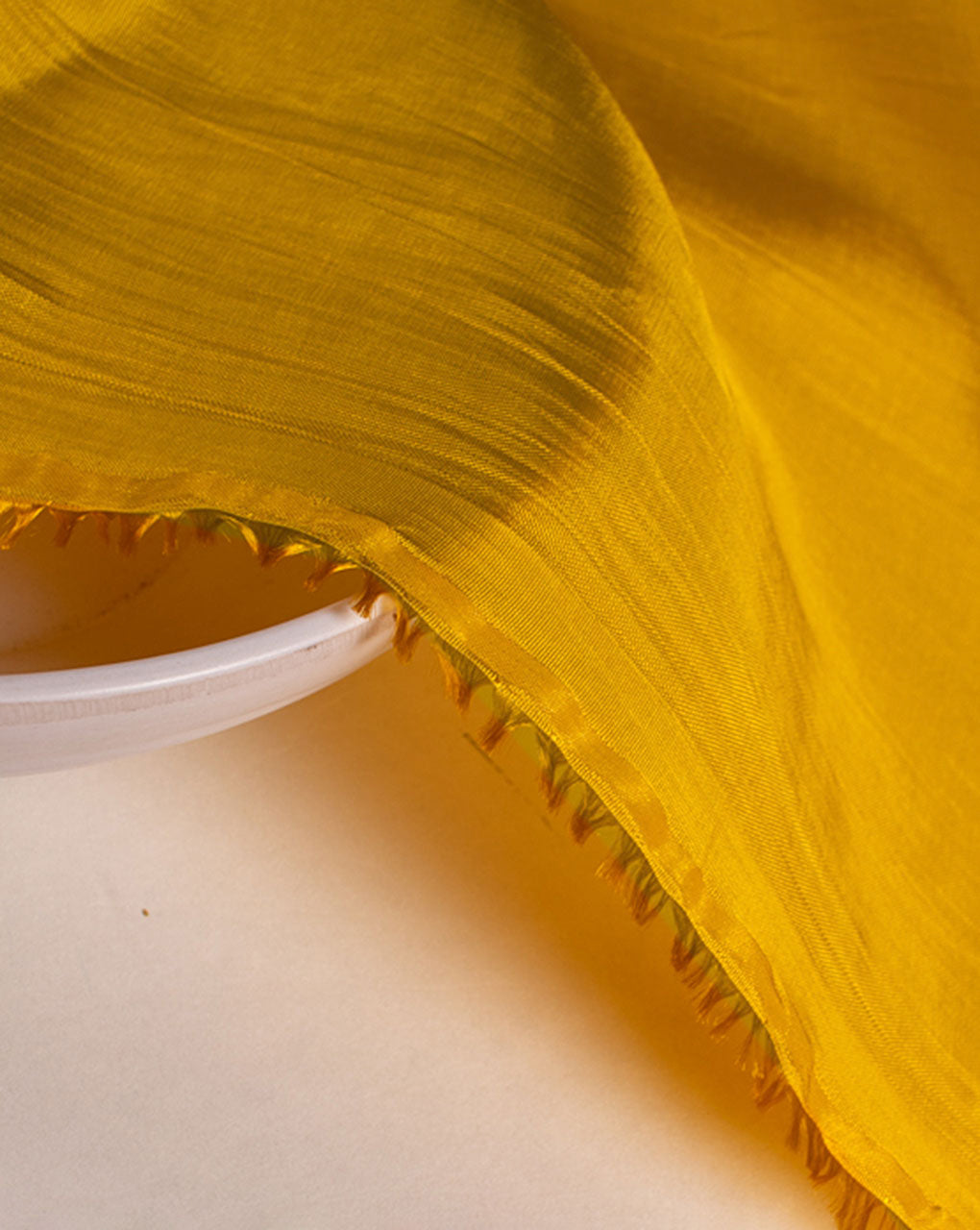 Yellow Plain Viscose Uppada Silk Fabric