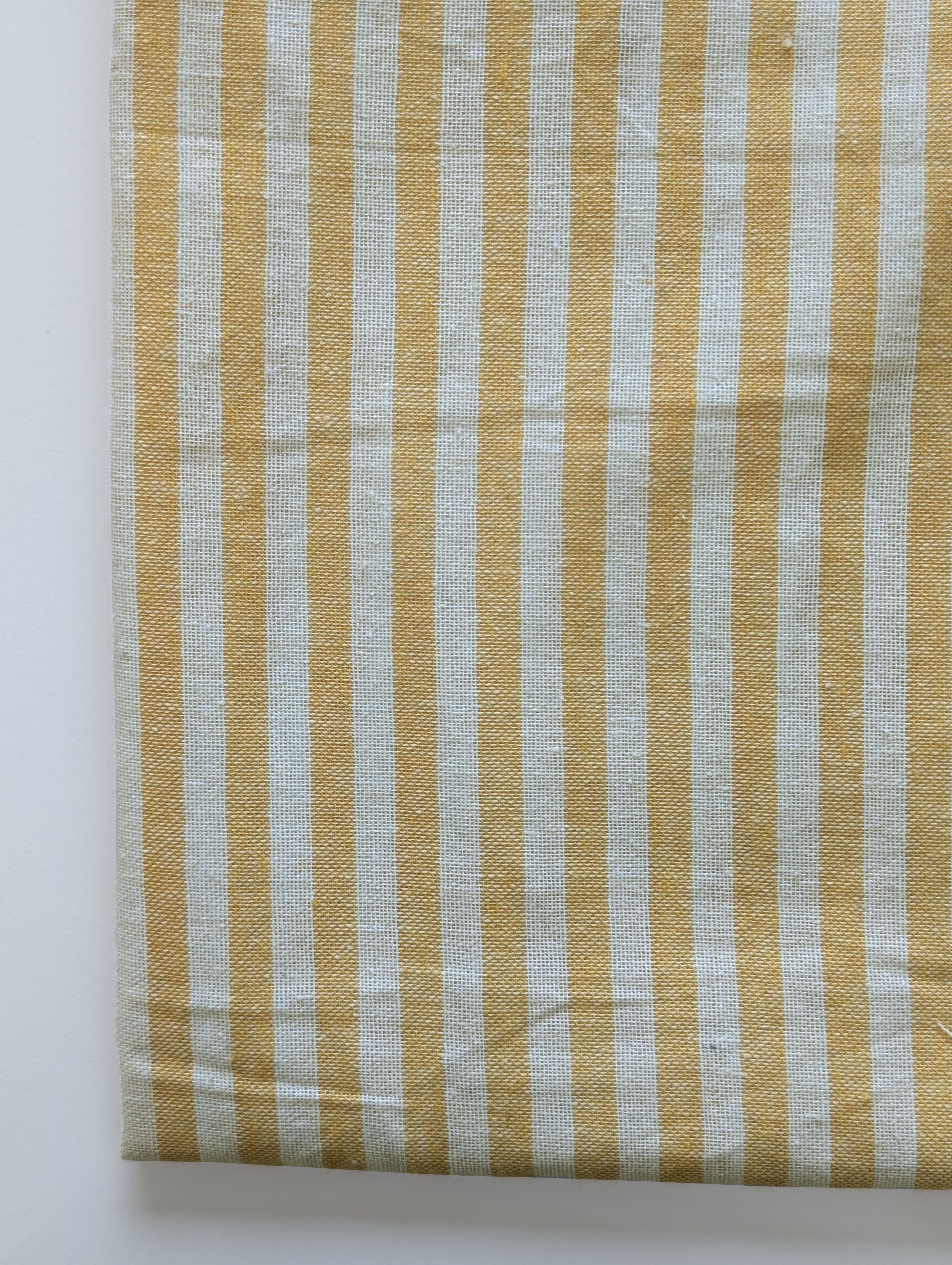Yellow Stripes Blended Cotton Yarn Dyed Fabric 60"