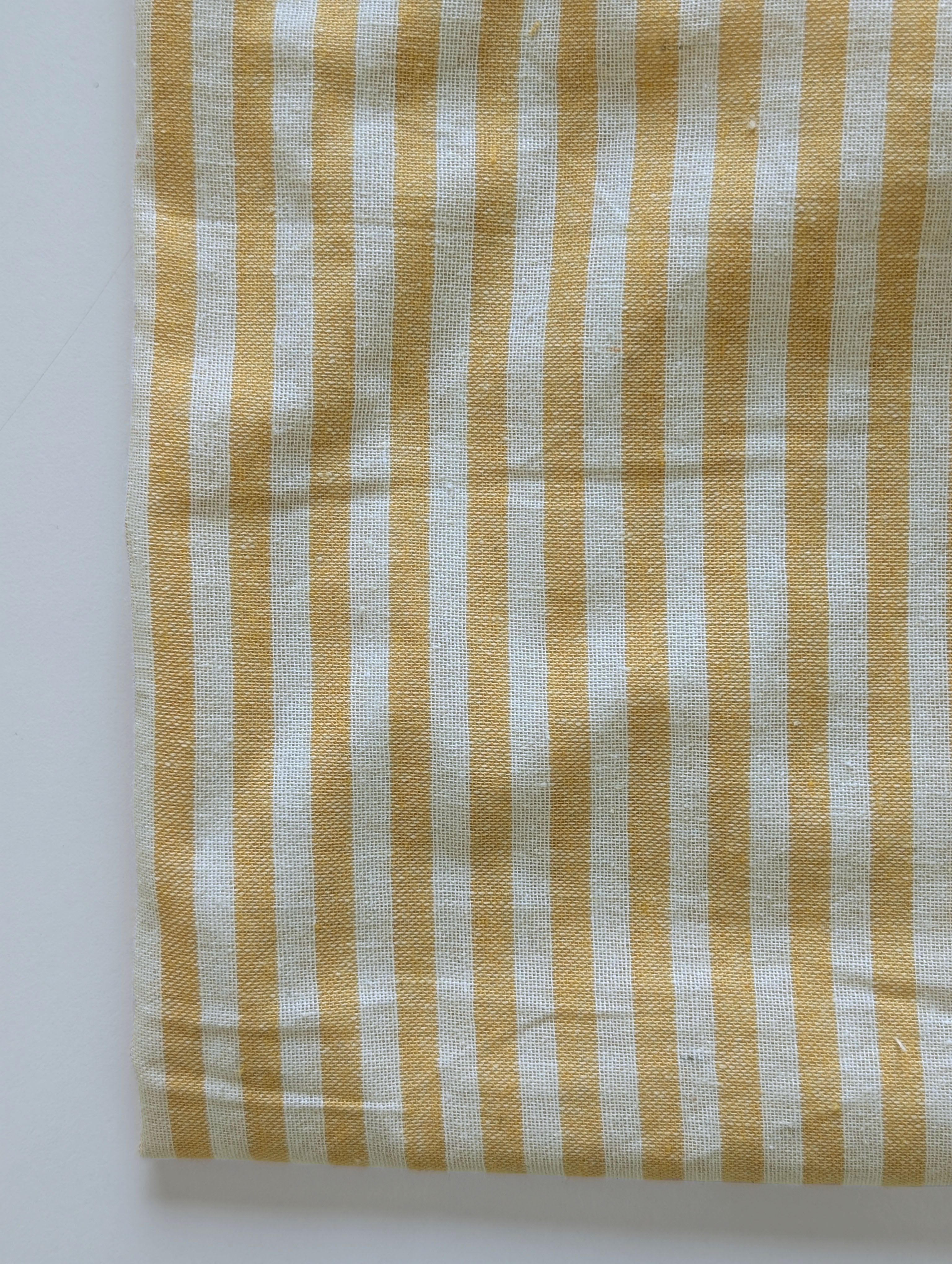 Yellow Stripes Blended Cotton Yarn Dyed Fabric 60"
