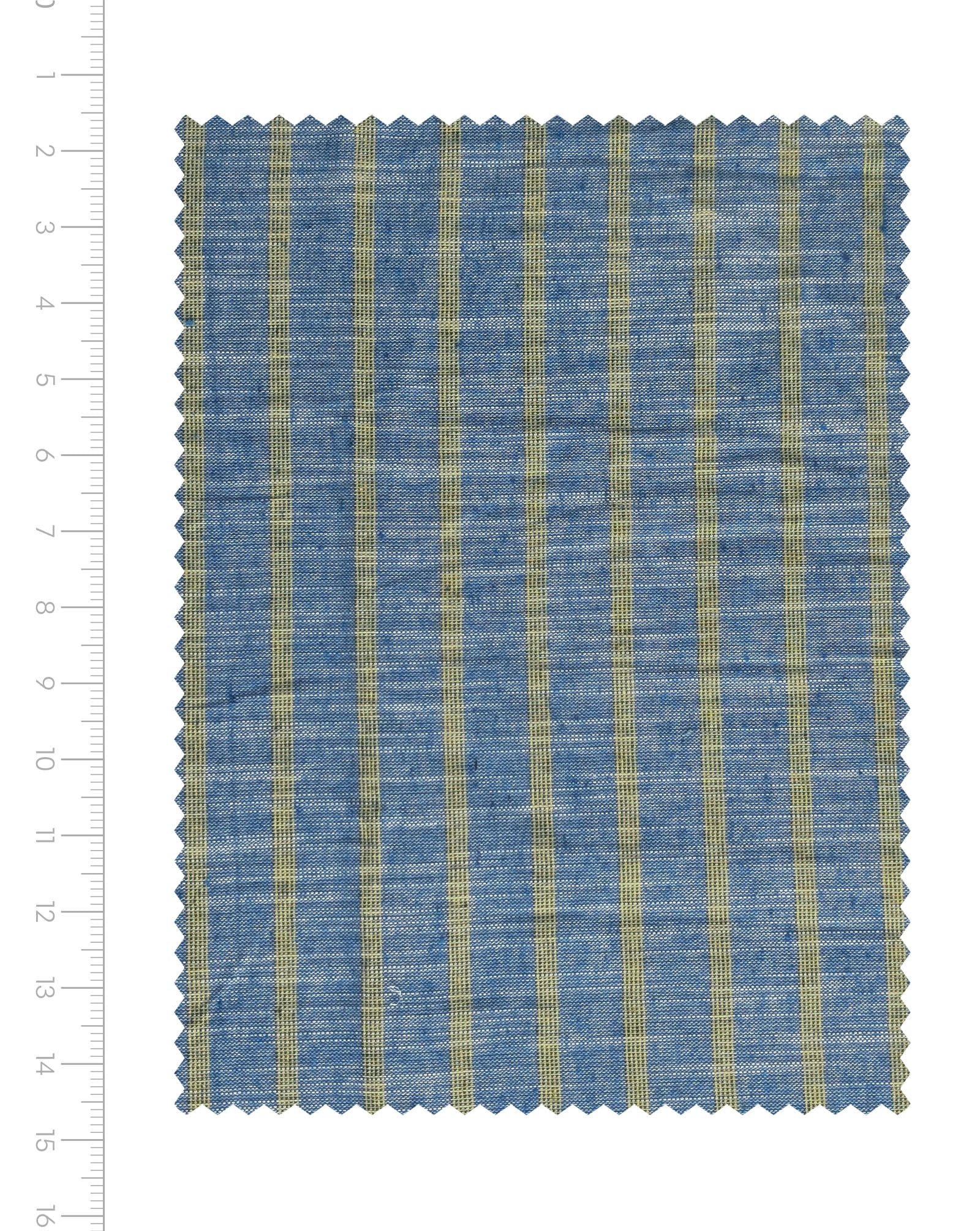 Blue Stripes Slub Blended Cotton Yarn Dyed Fabric