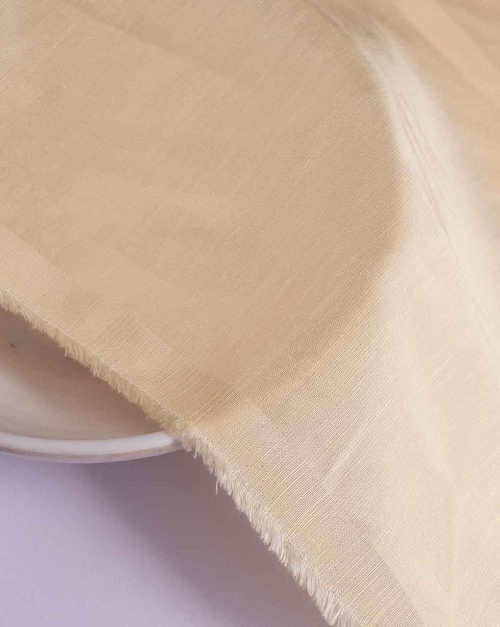 Creme Viscose Linen Satin Mill Dyed Fabric 58" - 18.5 kg