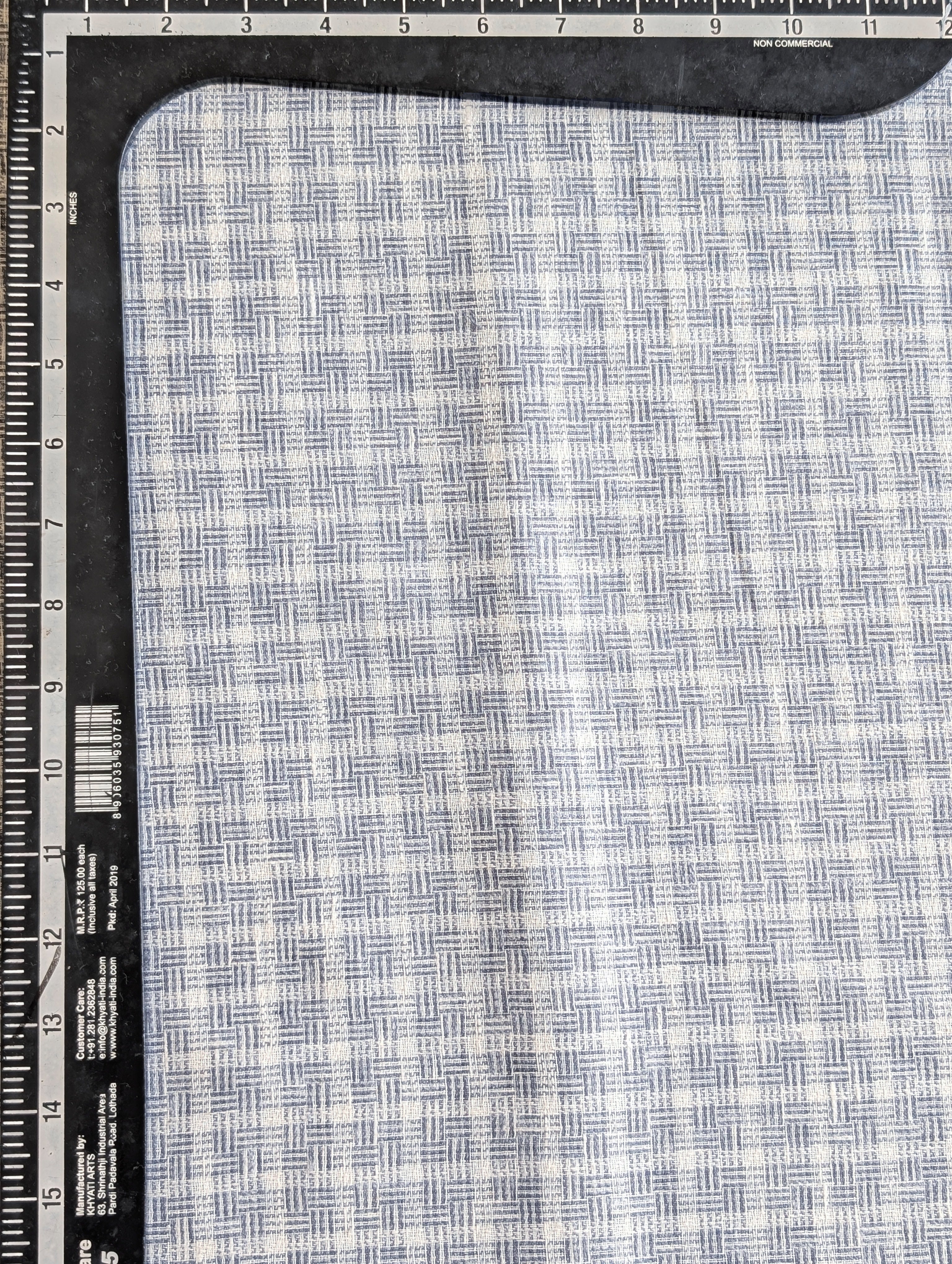 Grey Stripes Loom Textured Blended Cotton Yarn Dyed Fabric 58"