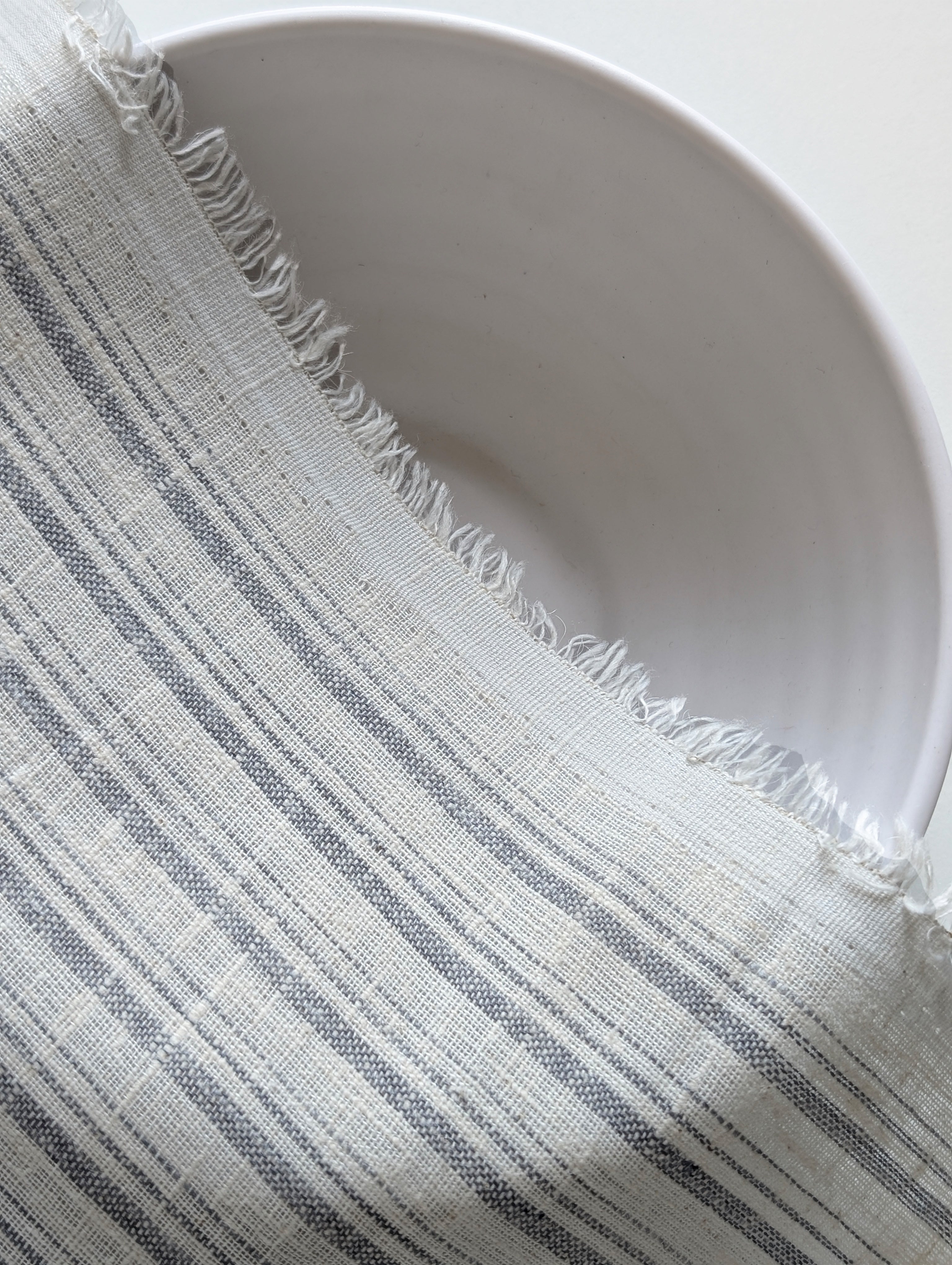 Grey Stripes Loom Textured Blended Cotton Yarn Dyed Fabric 58"