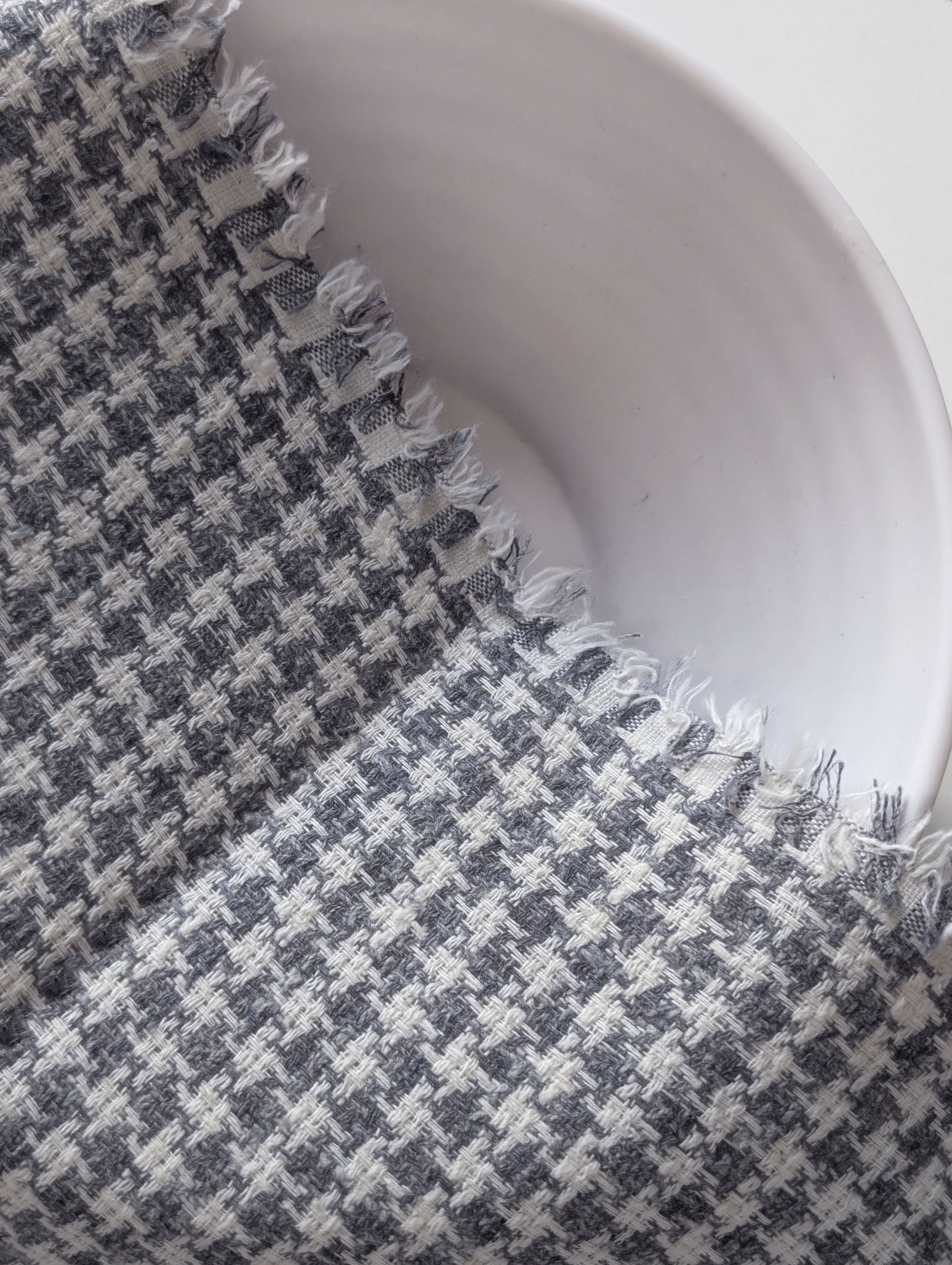Grey Geometric Loom Textured Blended Cotton Yarn Dyed Fabric 58"
