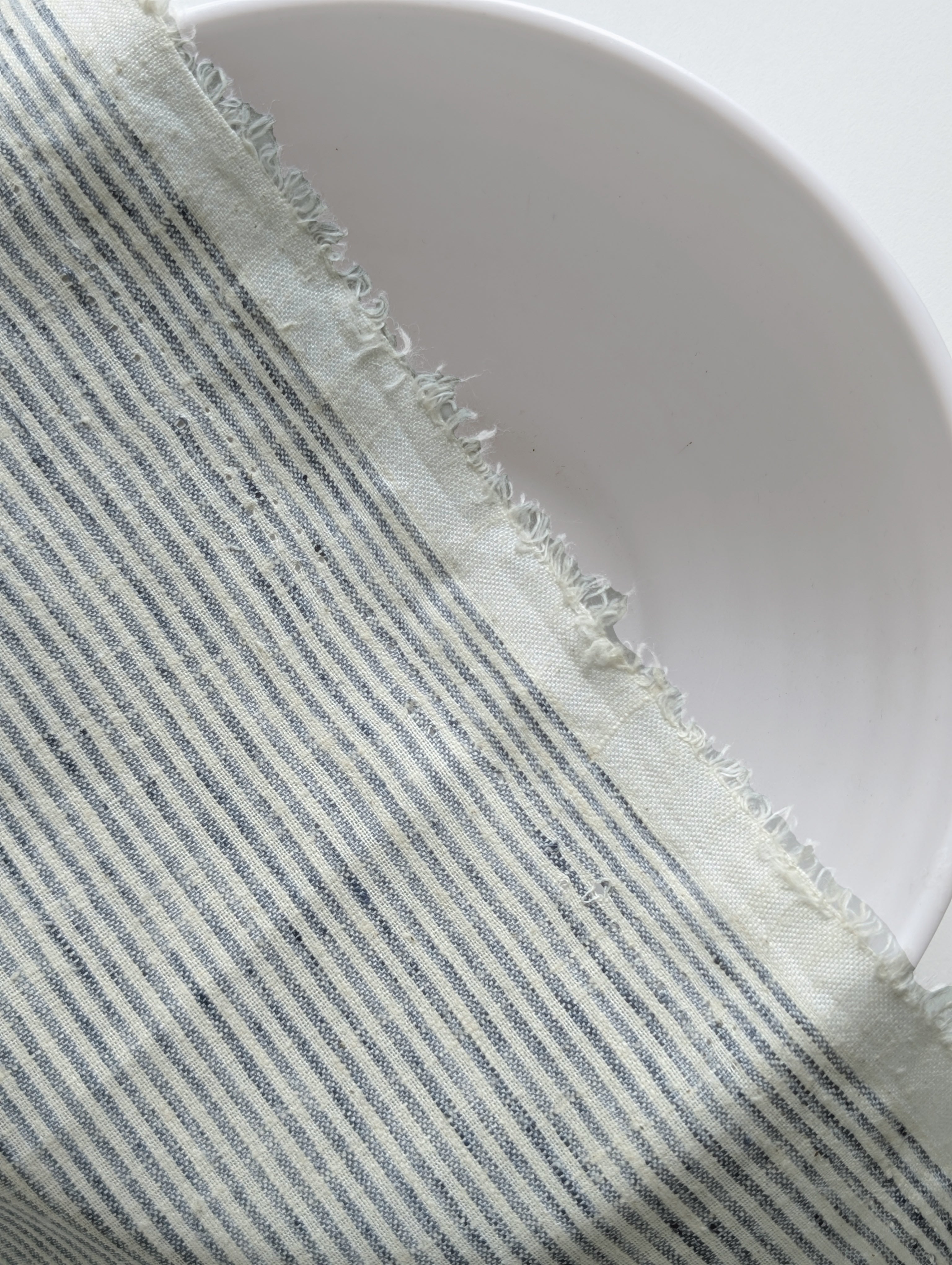 Grey Stripes Loom Textured Blended Cotton Yarn Dyed Fabric 54"