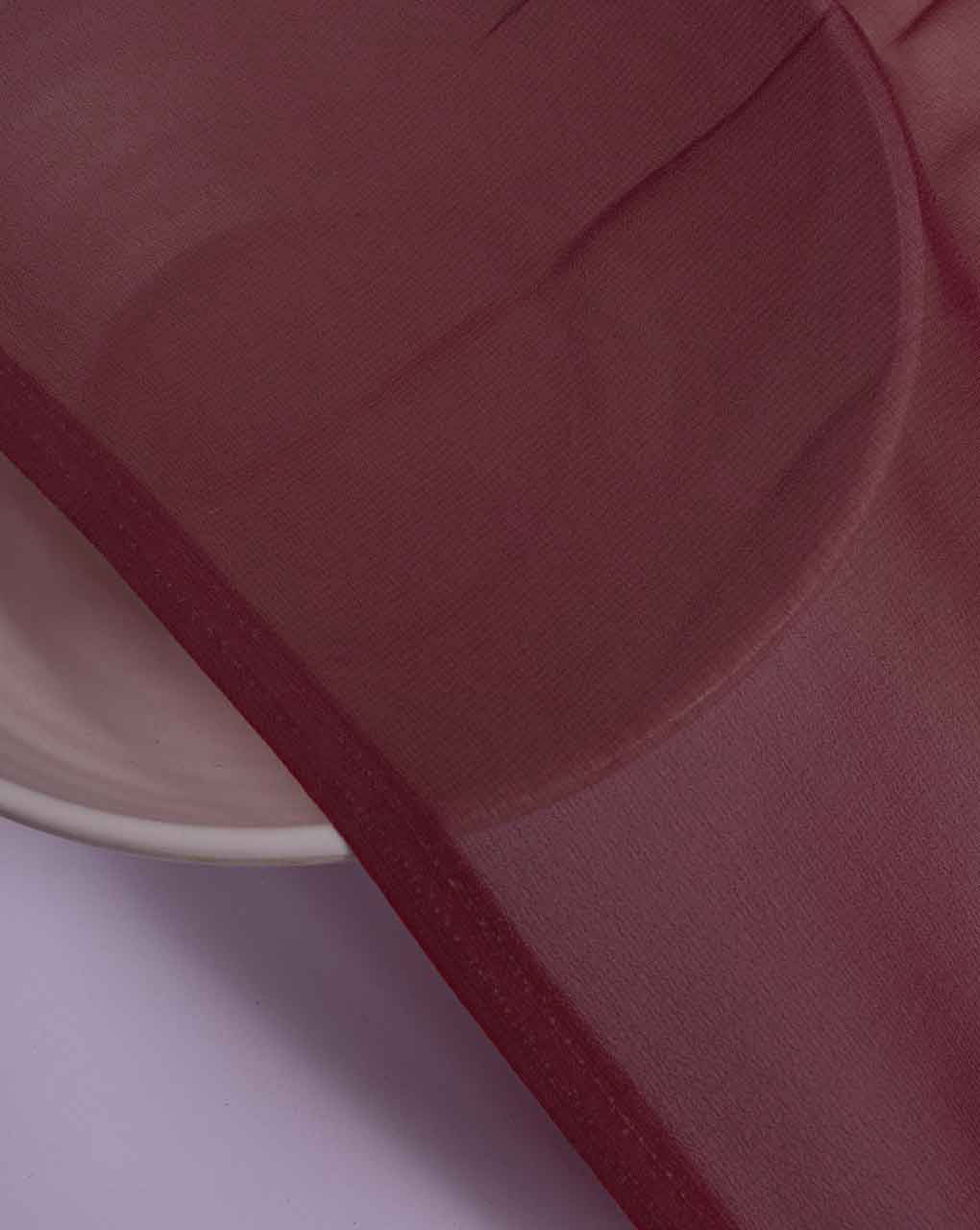 Maroon Poly Faux Georgette Mill Dyed Fabric 44" - 7 kg