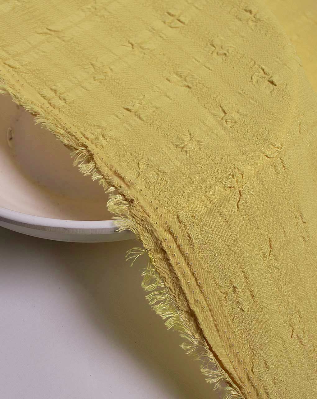 Yellow Poly Crushed Mill Dyed Fabric - 17 kg