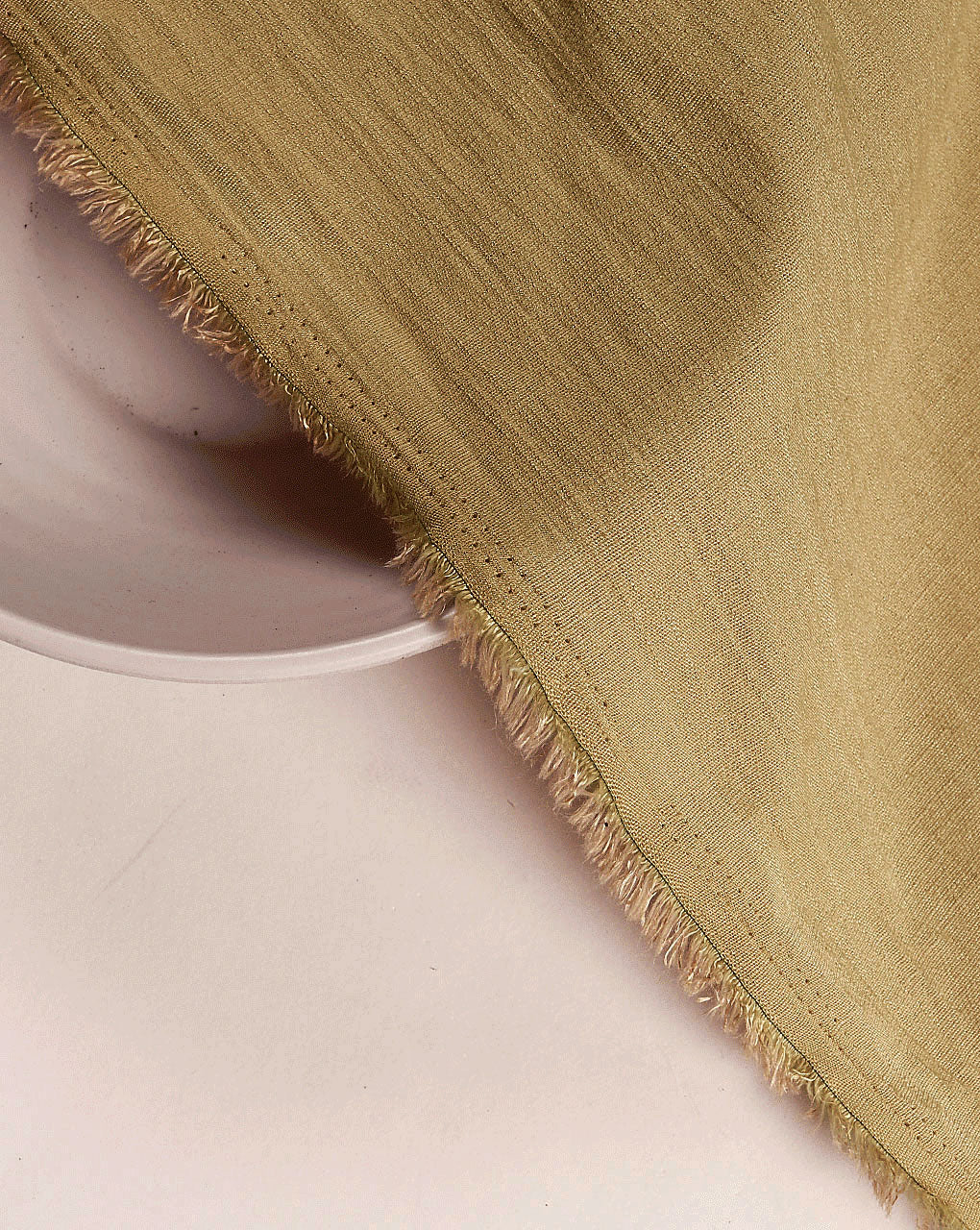 Beige Plain Lycra Slub Rayon Fabric 54"