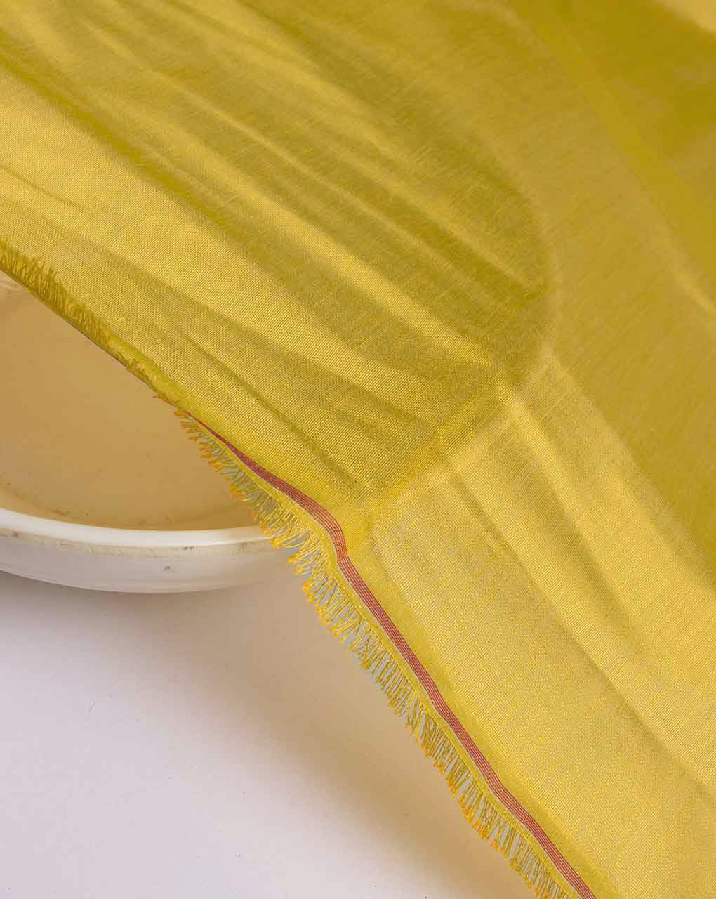 Yellow Poly Viscose Fabric (Modal Chanderi) 44" - 6 kg