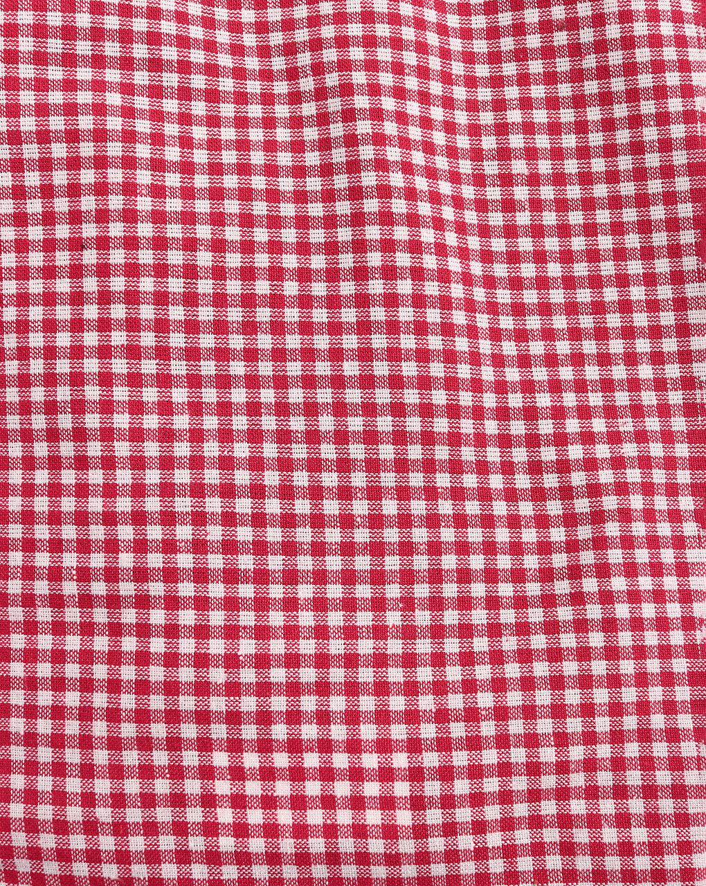 Red Gingham Checks Cotton Fabric